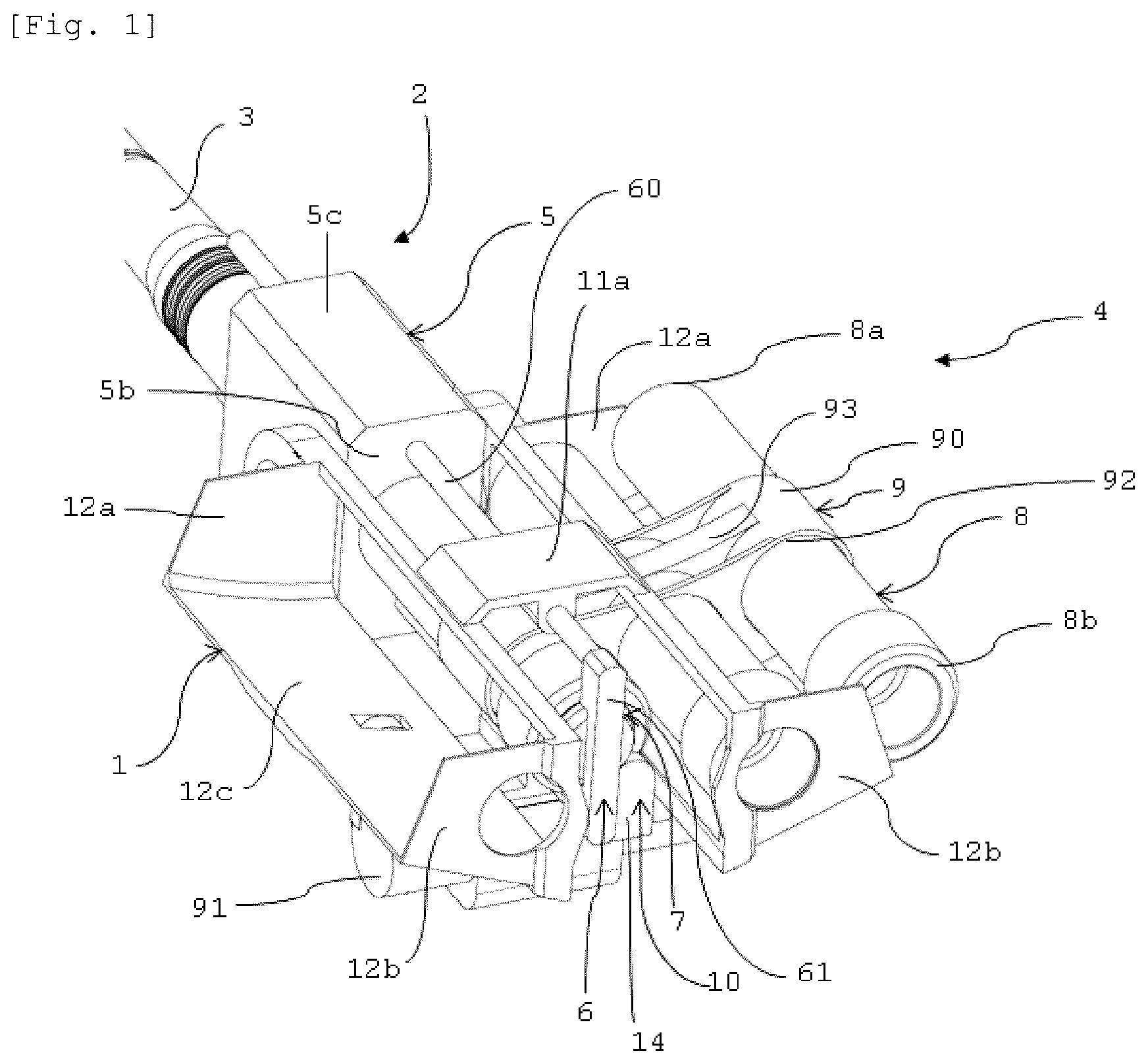 Patent US12590771 Figure 1 – Large-caliber gun having a breech assembly with multiple chambers