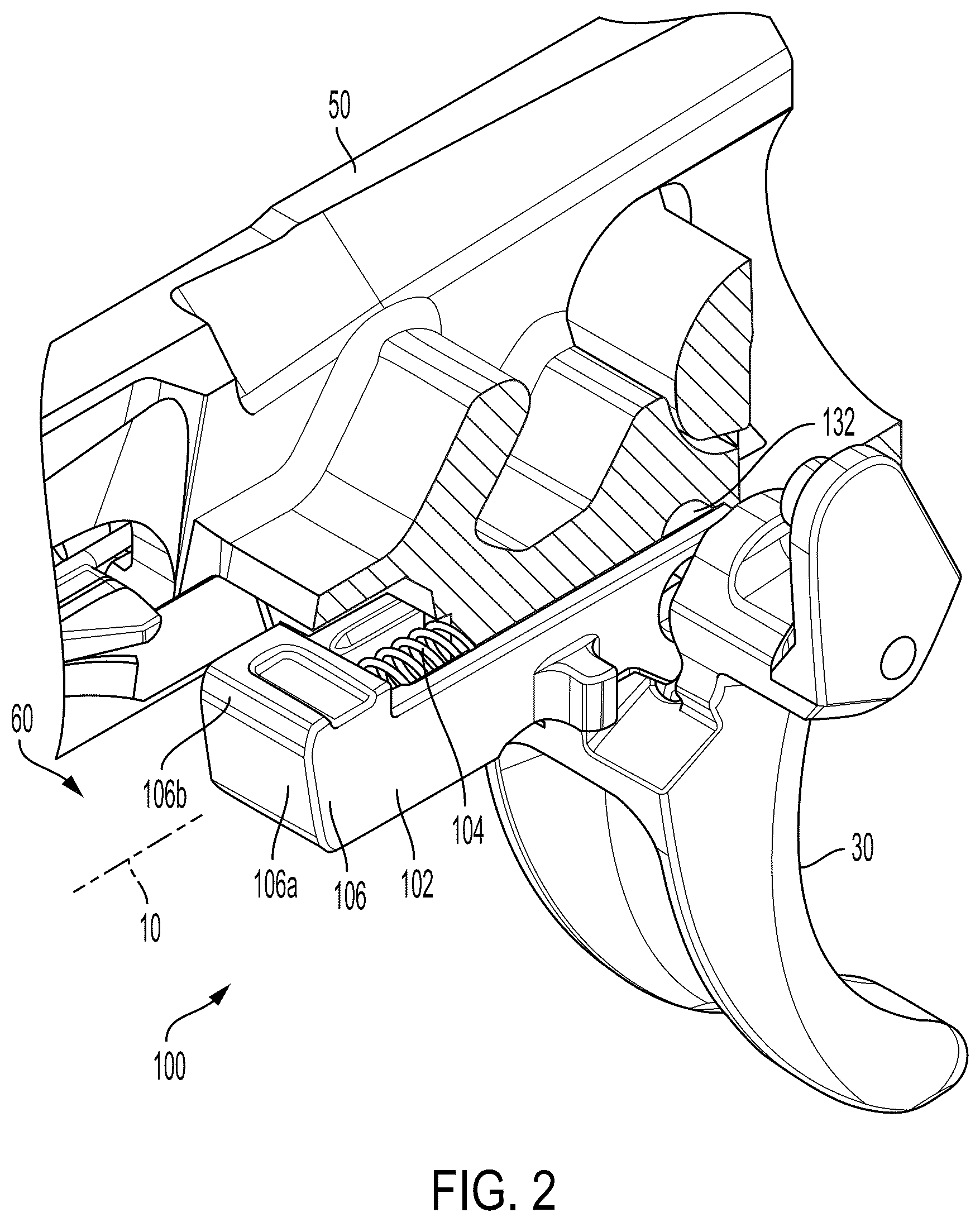 Patent US12590773 Figure 2 – Magazine disconnect mechanism