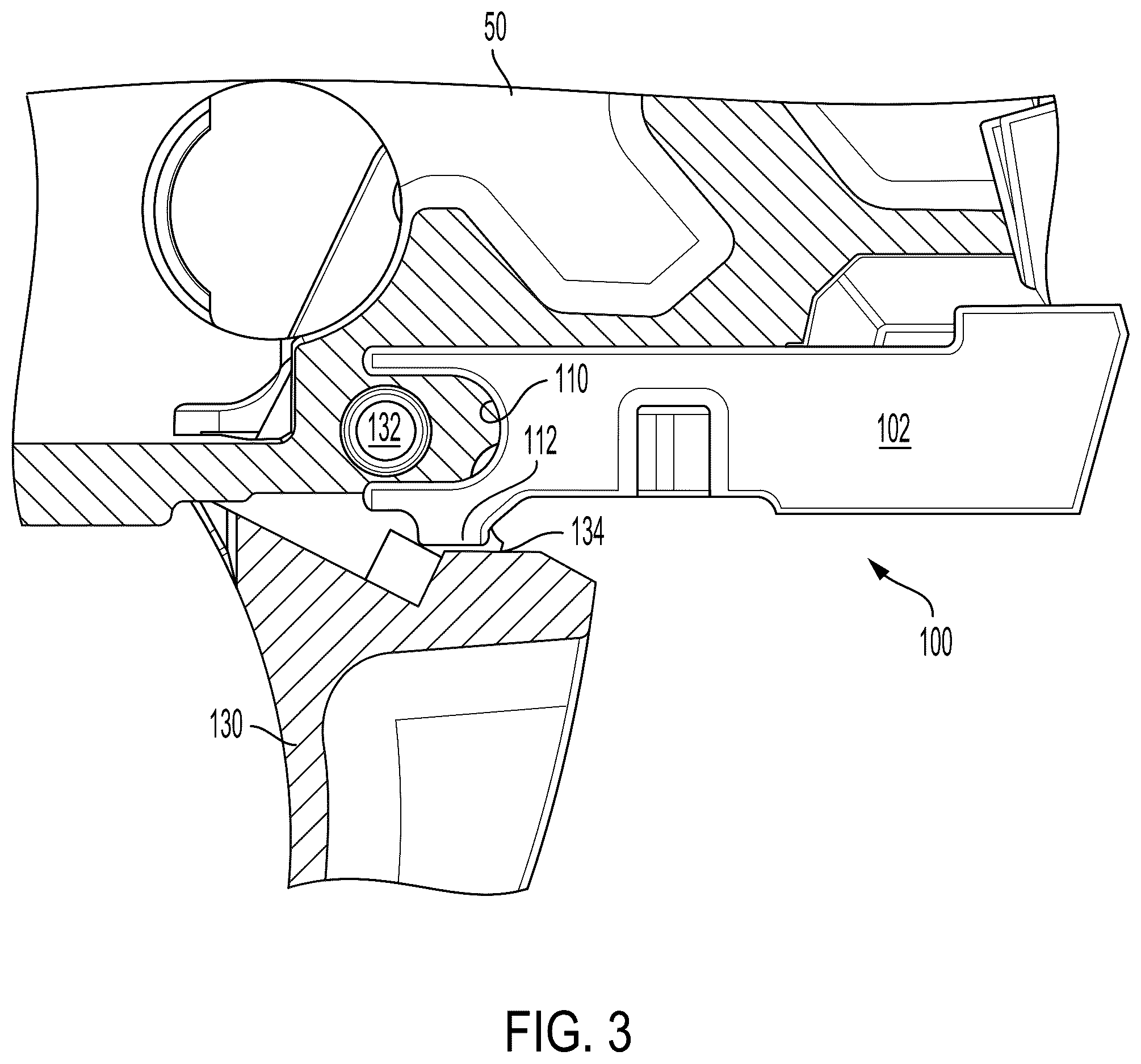 Patent US12590773 Figure 3 – Magazine disconnect mechanism