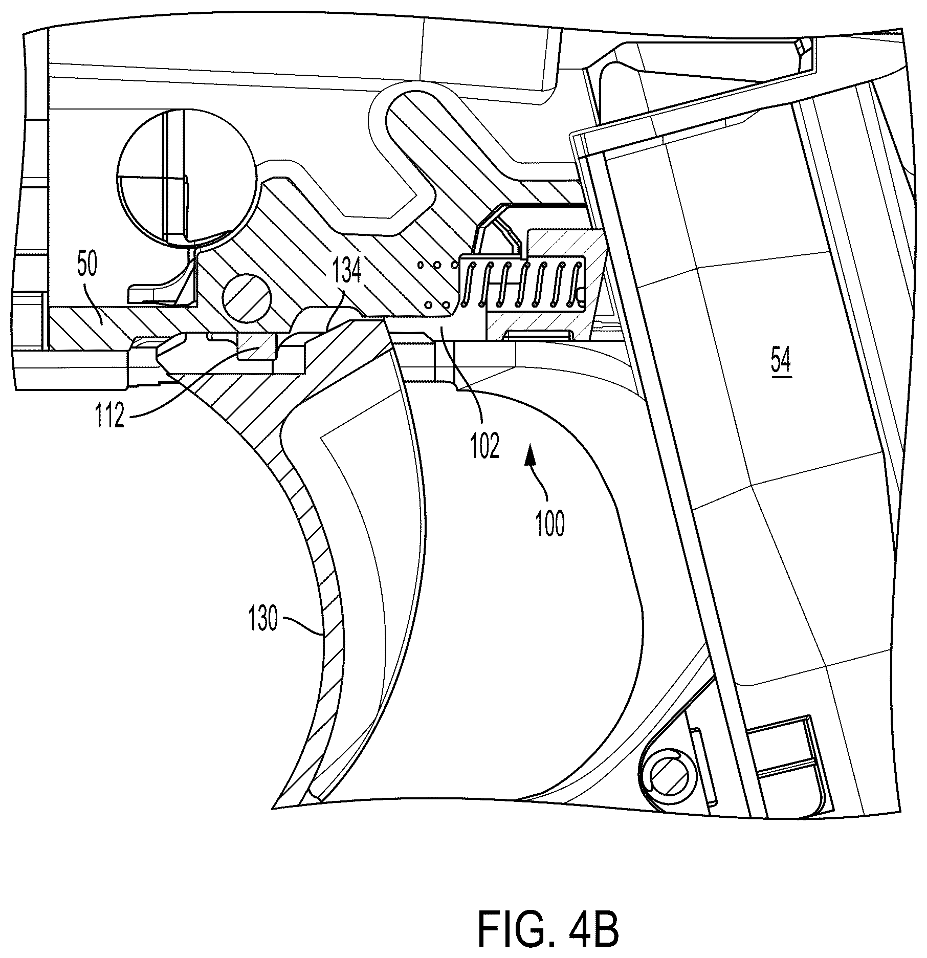 Patent US12590773 Figure 5 – Magazine disconnect mechanism
