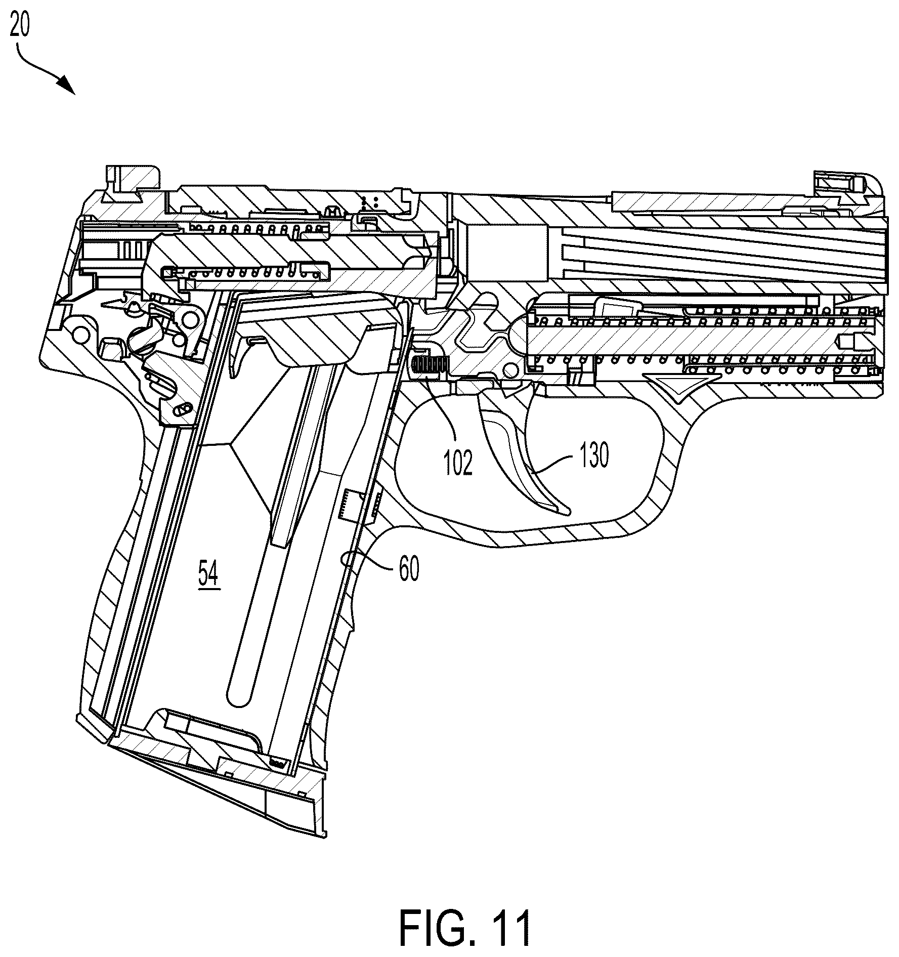 Patent US12590773 Figure 14 – Magazine disconnect mechanism