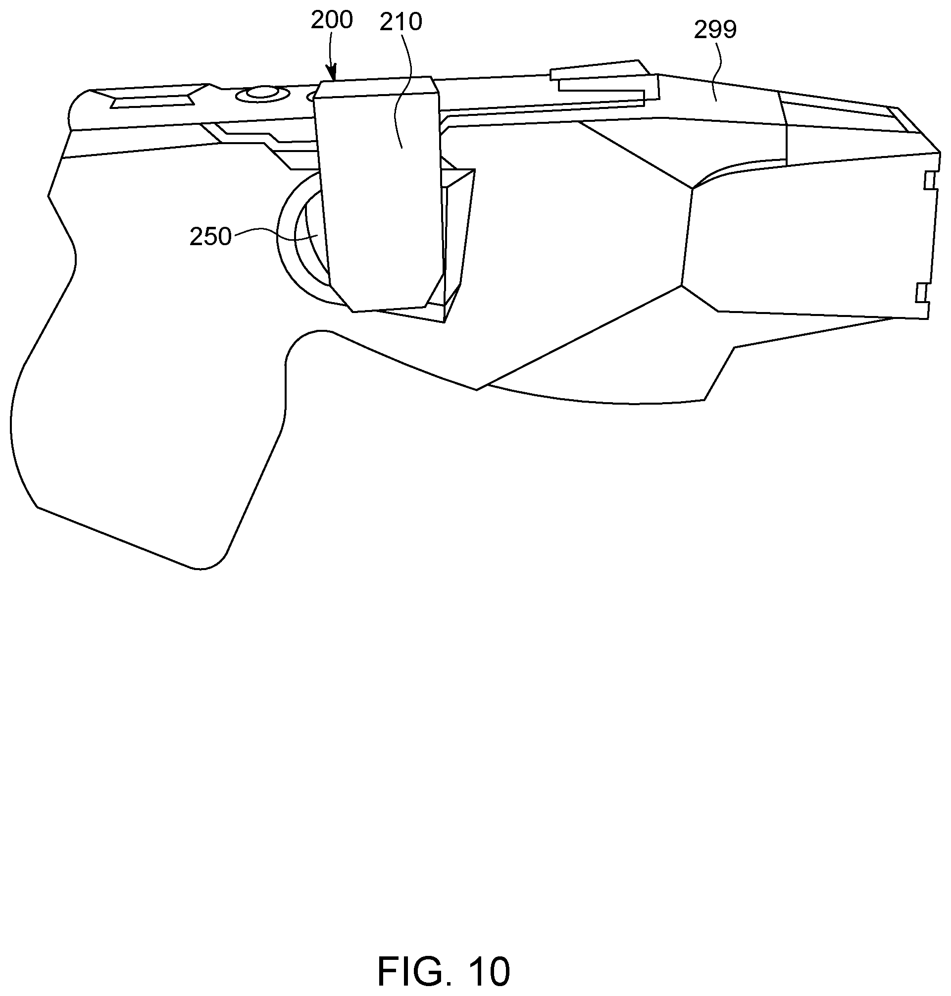 Patent US12590774 Figure 10 – Trigger restriction device for conducted energy devices
