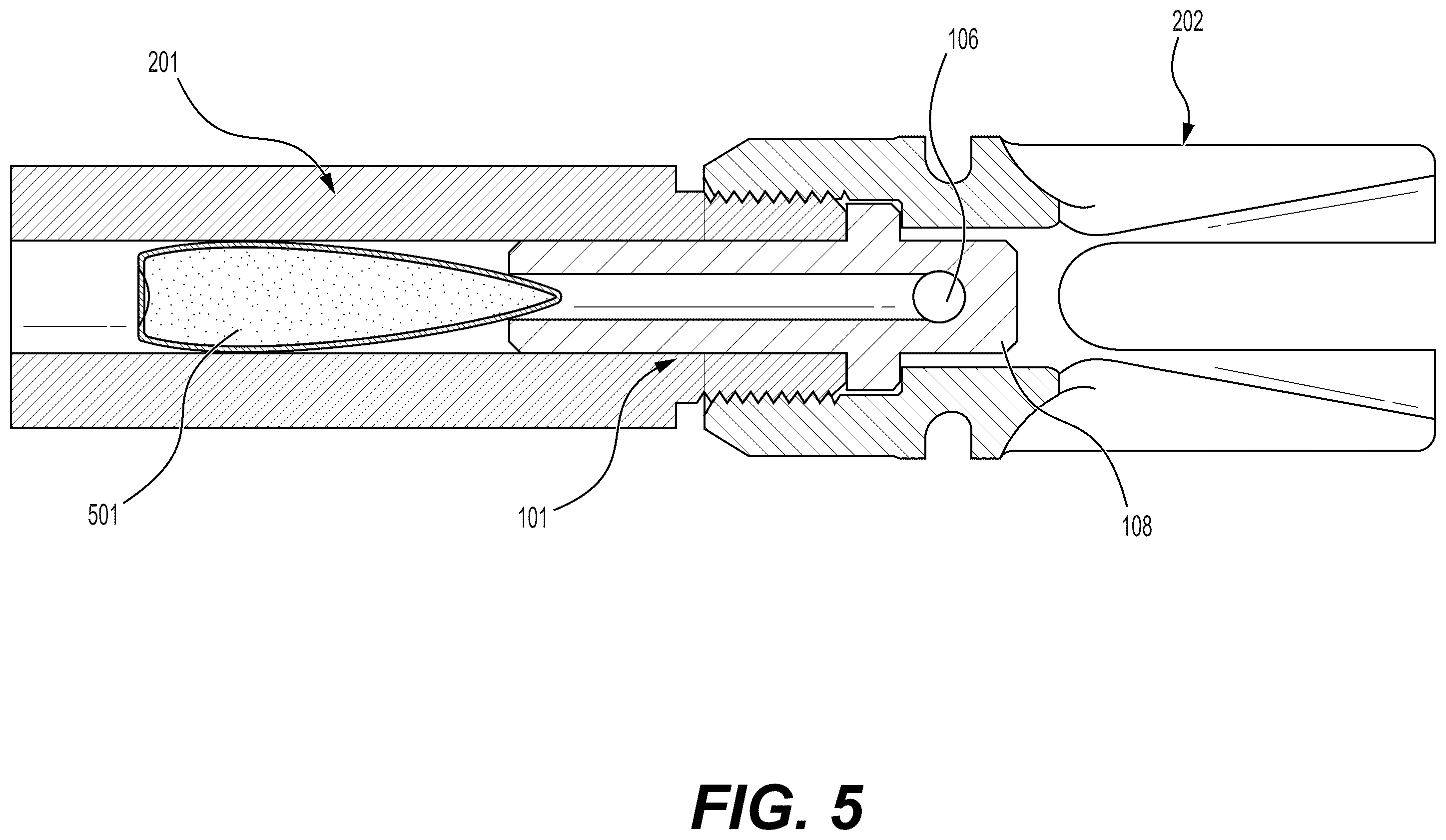 Patent US12590776 Figure 7 – Discreet blank firing adapter