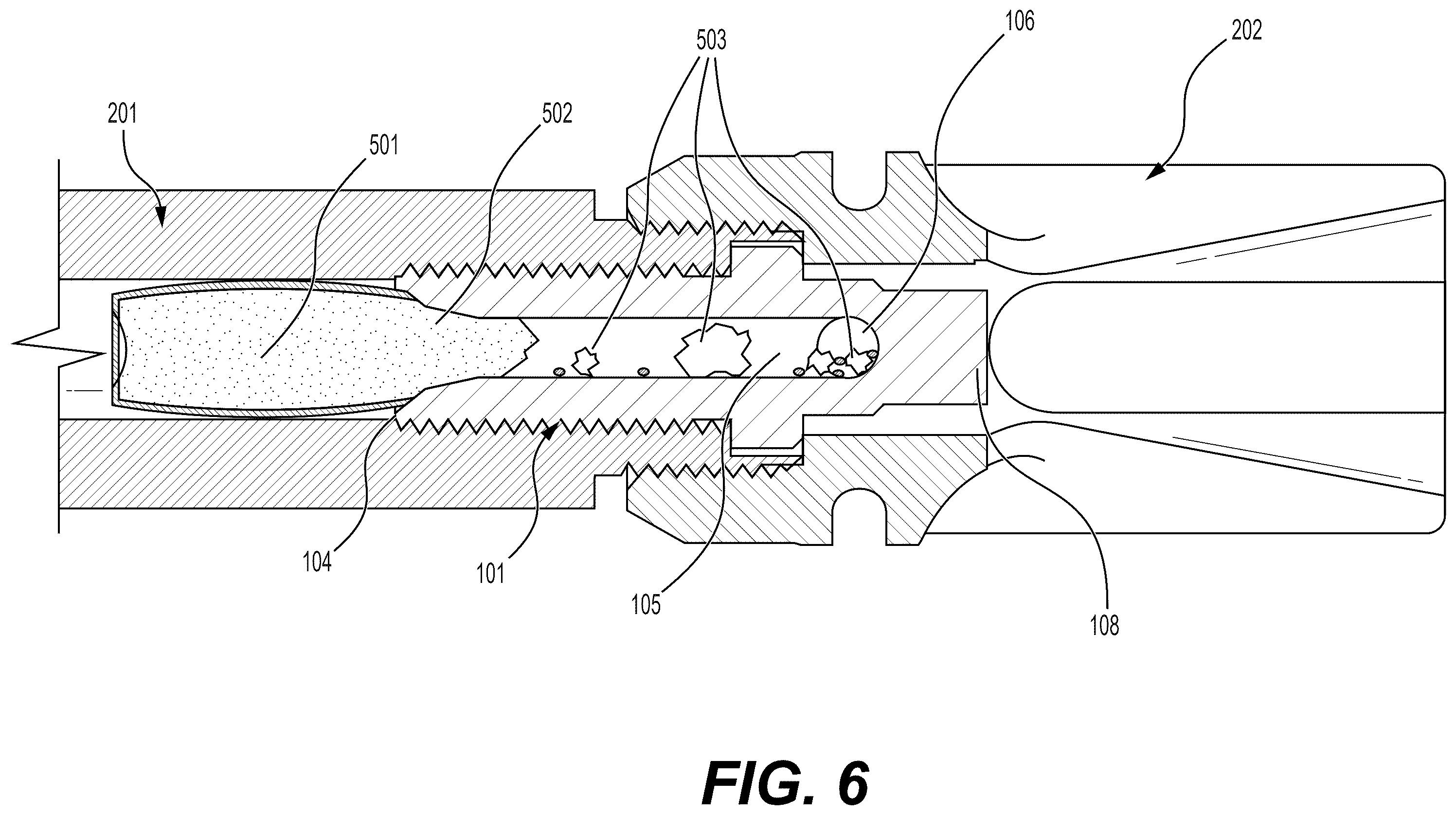 Patent US12590776 Figure 8 – Discreet blank firing adapter