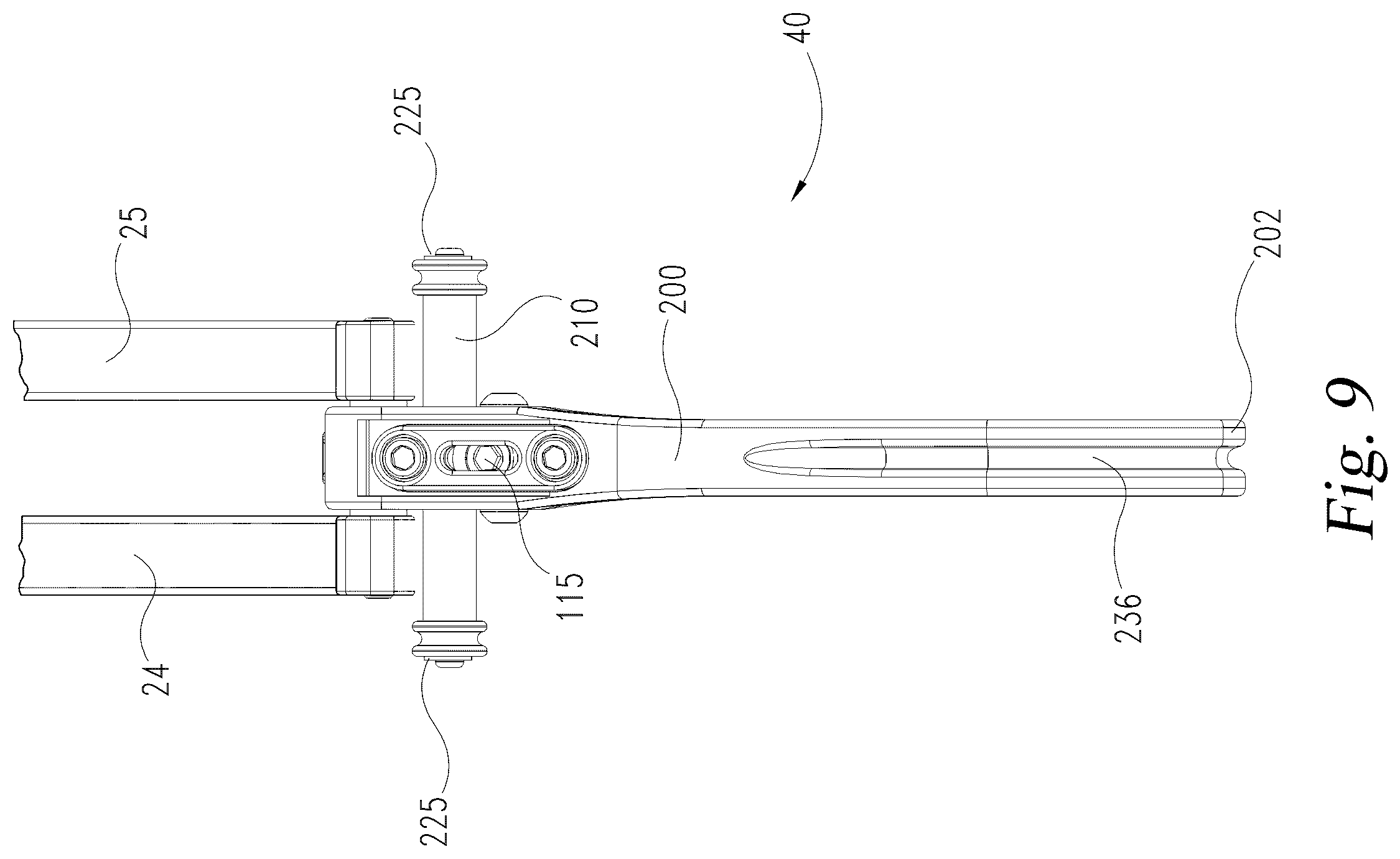 Patent US12590777 Figure 9 – Lever system for lever bow