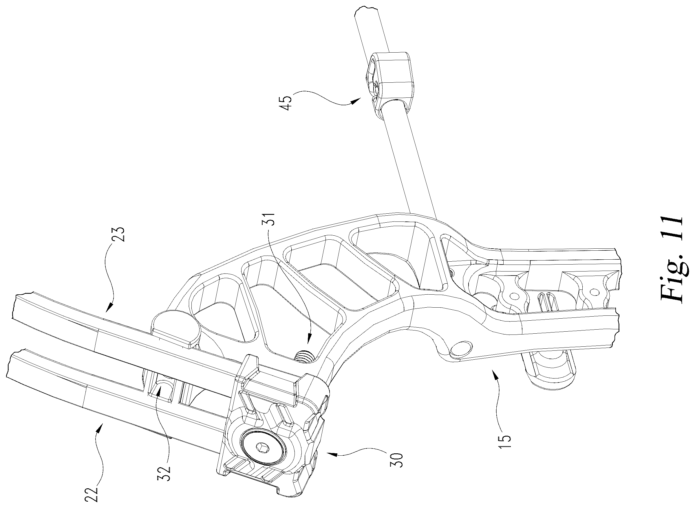 Patent US12590777 Figure 11 – Lever system for lever bow
