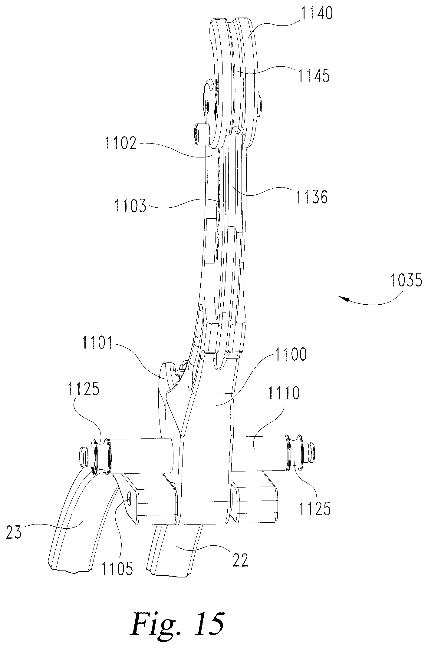 Patent US12590777 Figure 15 – Lever system for lever bow