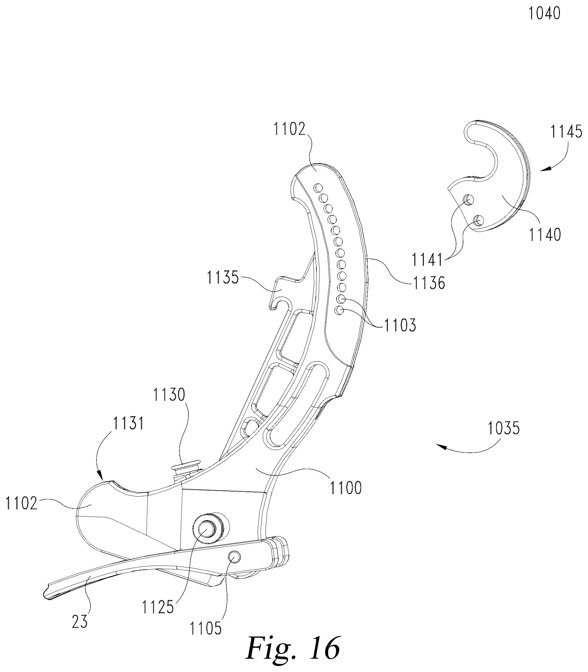 Patent US12590777 Figure 16 – Lever system for lever bow