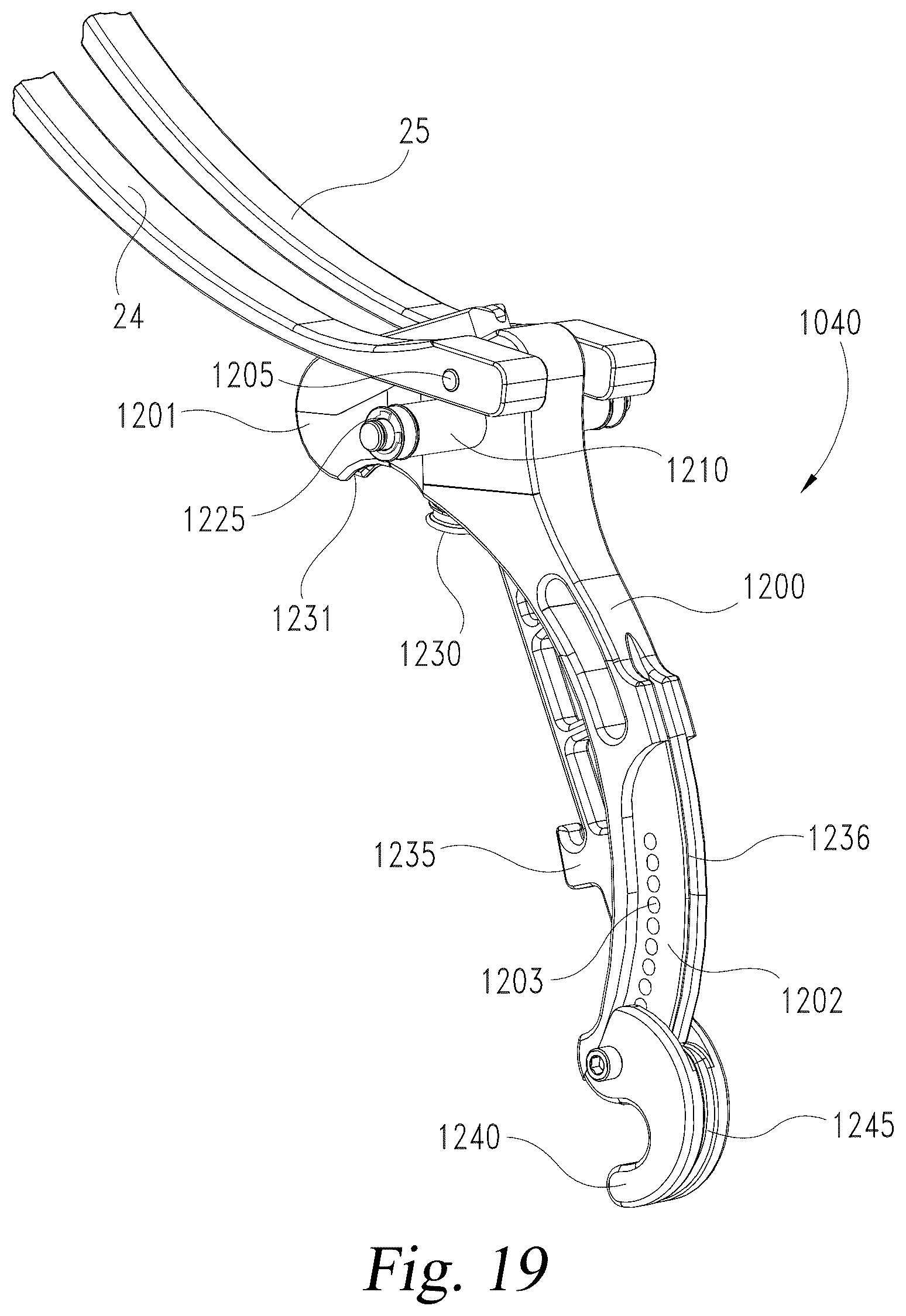 Patent US12590777 Figure 19 – Lever system for lever bow