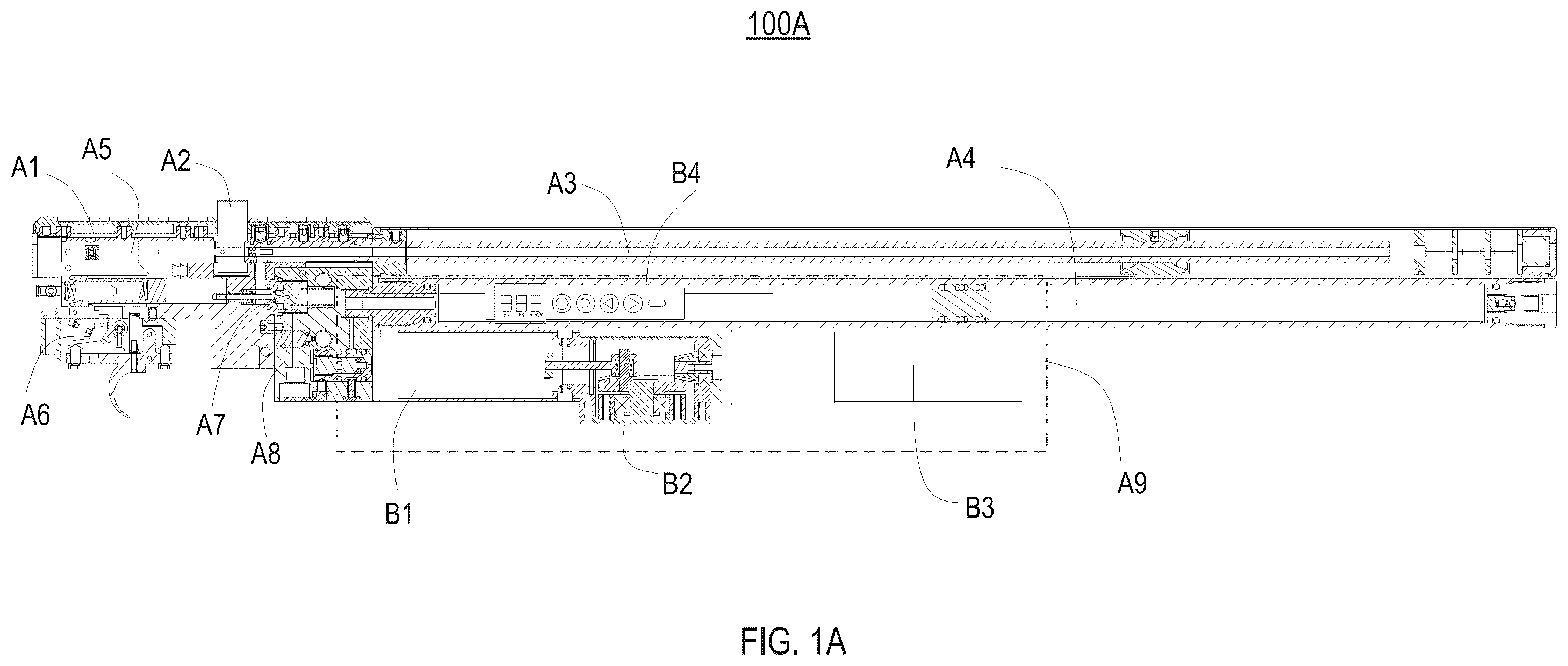Patent US12590780 Figure 1 – Air gun with onboard electric pump