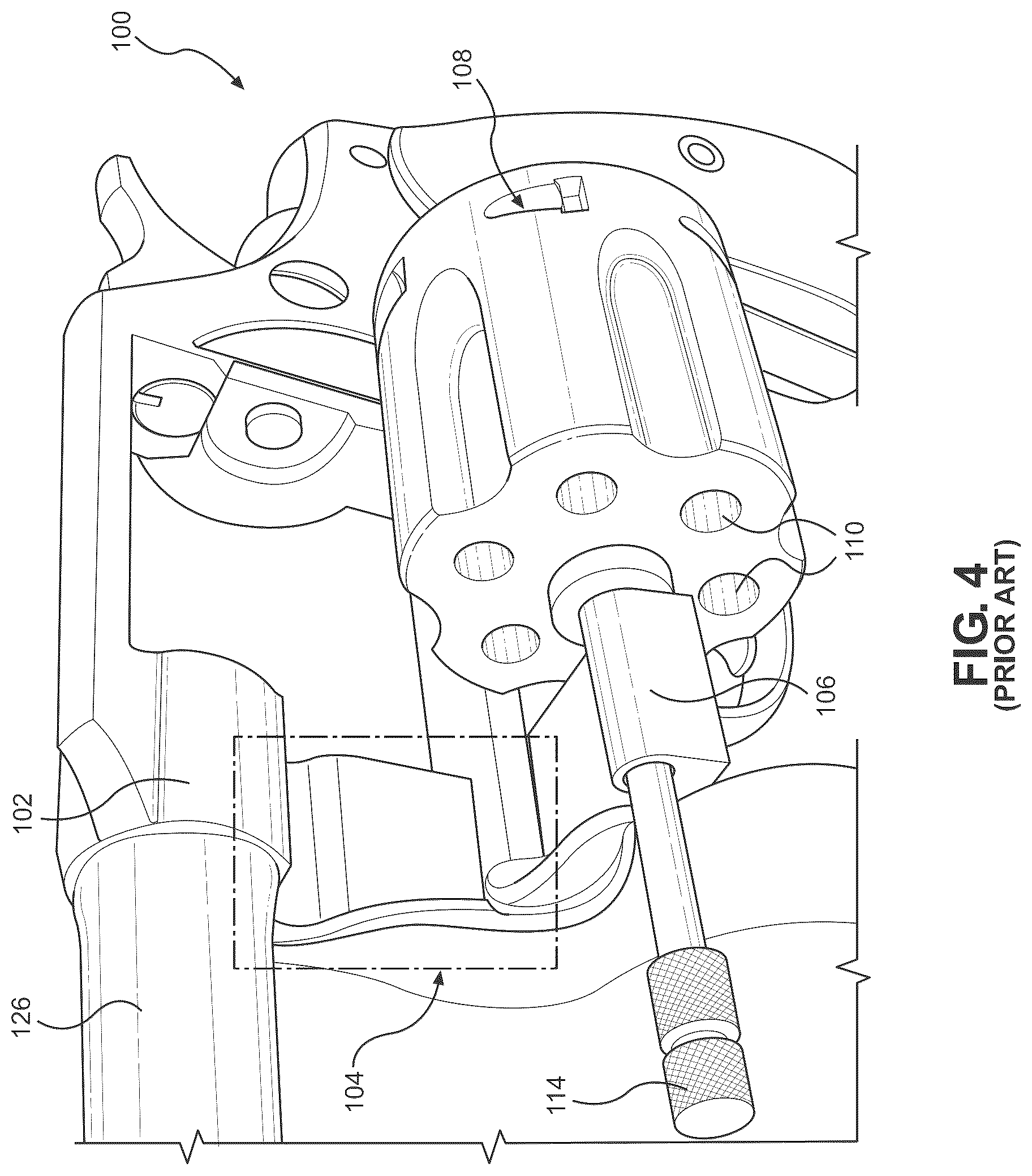 Patent US12590781 Figure 3 – Preloaded disposable cylinder system for revolver