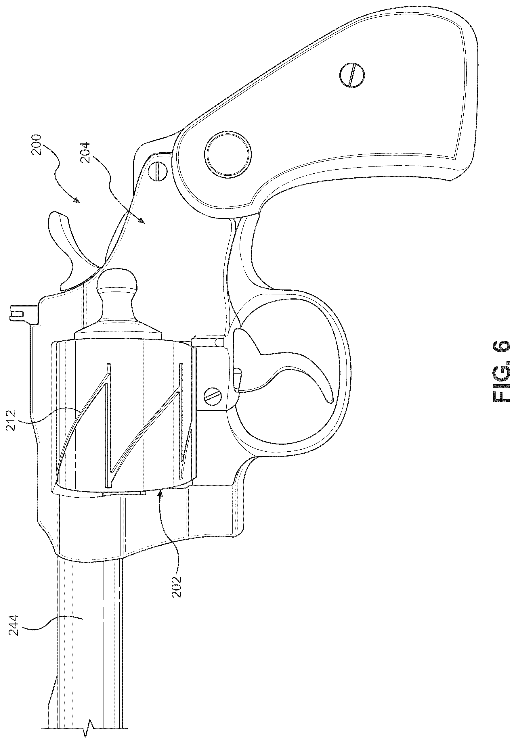 Patent US12590781 Figure 5 – Preloaded disposable cylinder system for revolver