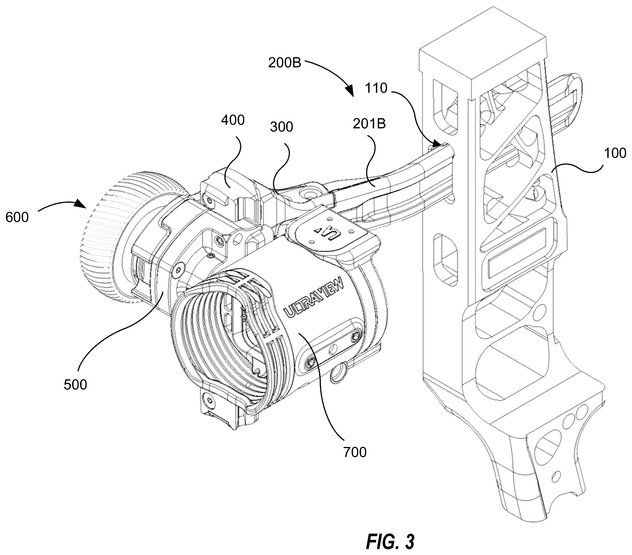 Patent US12590782 Figure 3 – Archery bow sight support systems