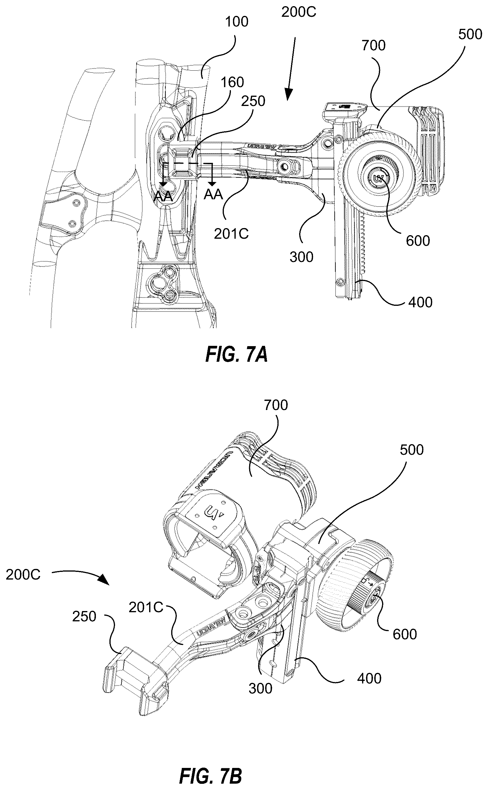 Patent US12590782 Figure 7 – Archery bow sight support systems