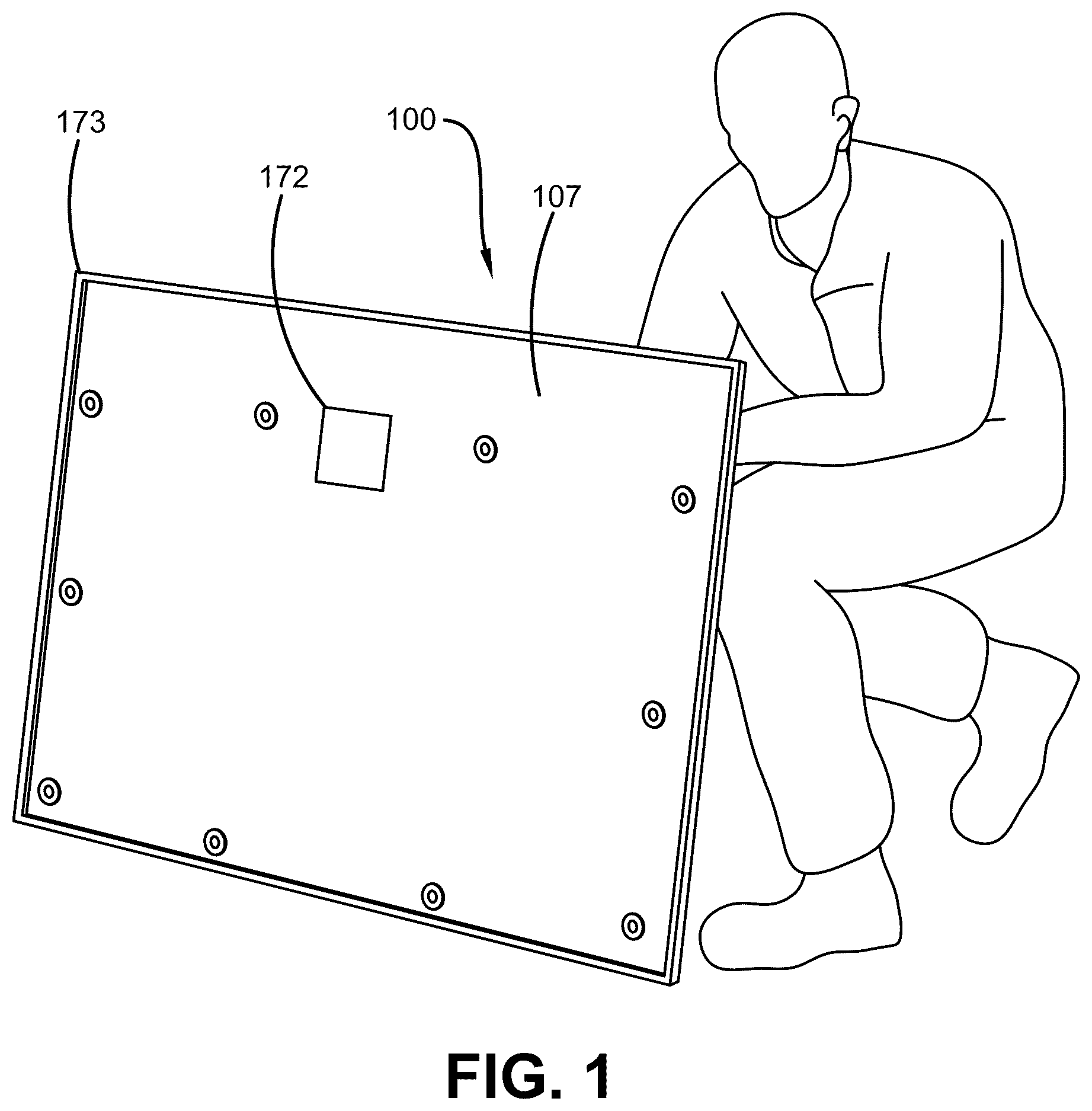 Patent US12590783 Figure 1 – Forward-fighting position ballistic shield device
