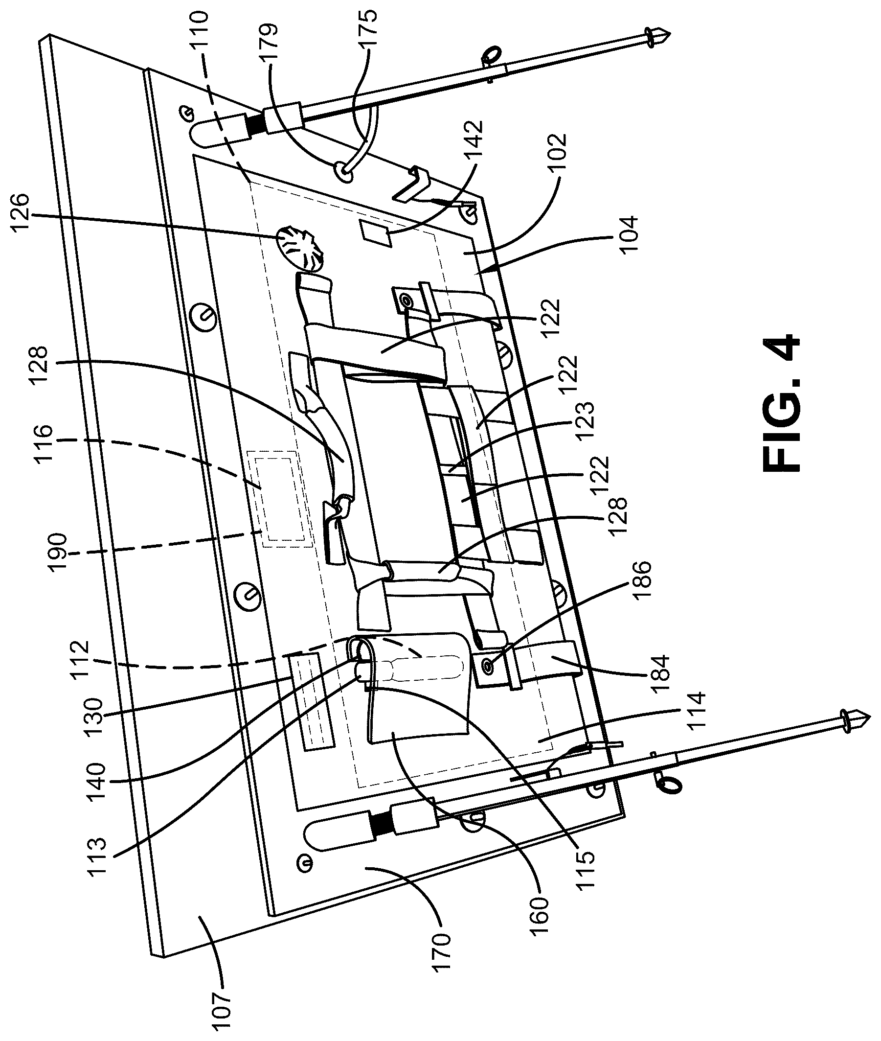 Patent US12590783 Figure 4 – Forward-fighting position ballistic shield device