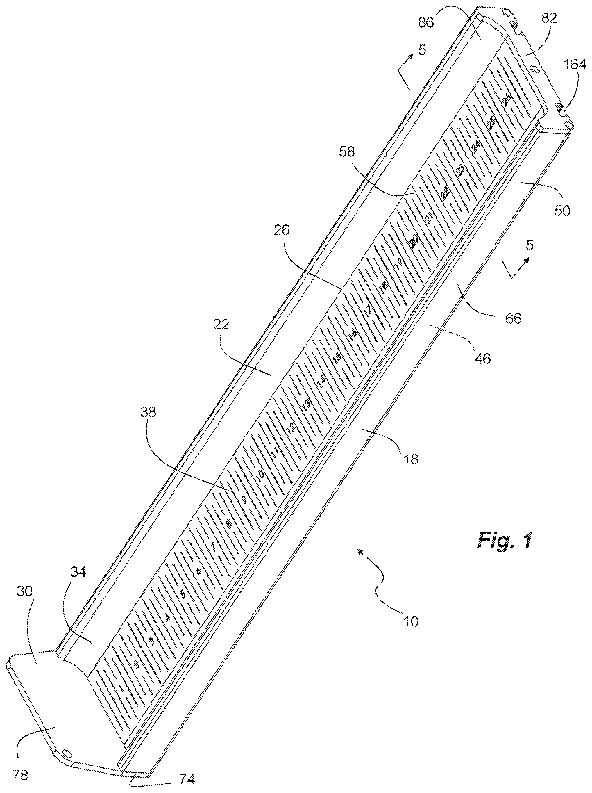 Patent US12590789 Figure 1 – Fish measuring board