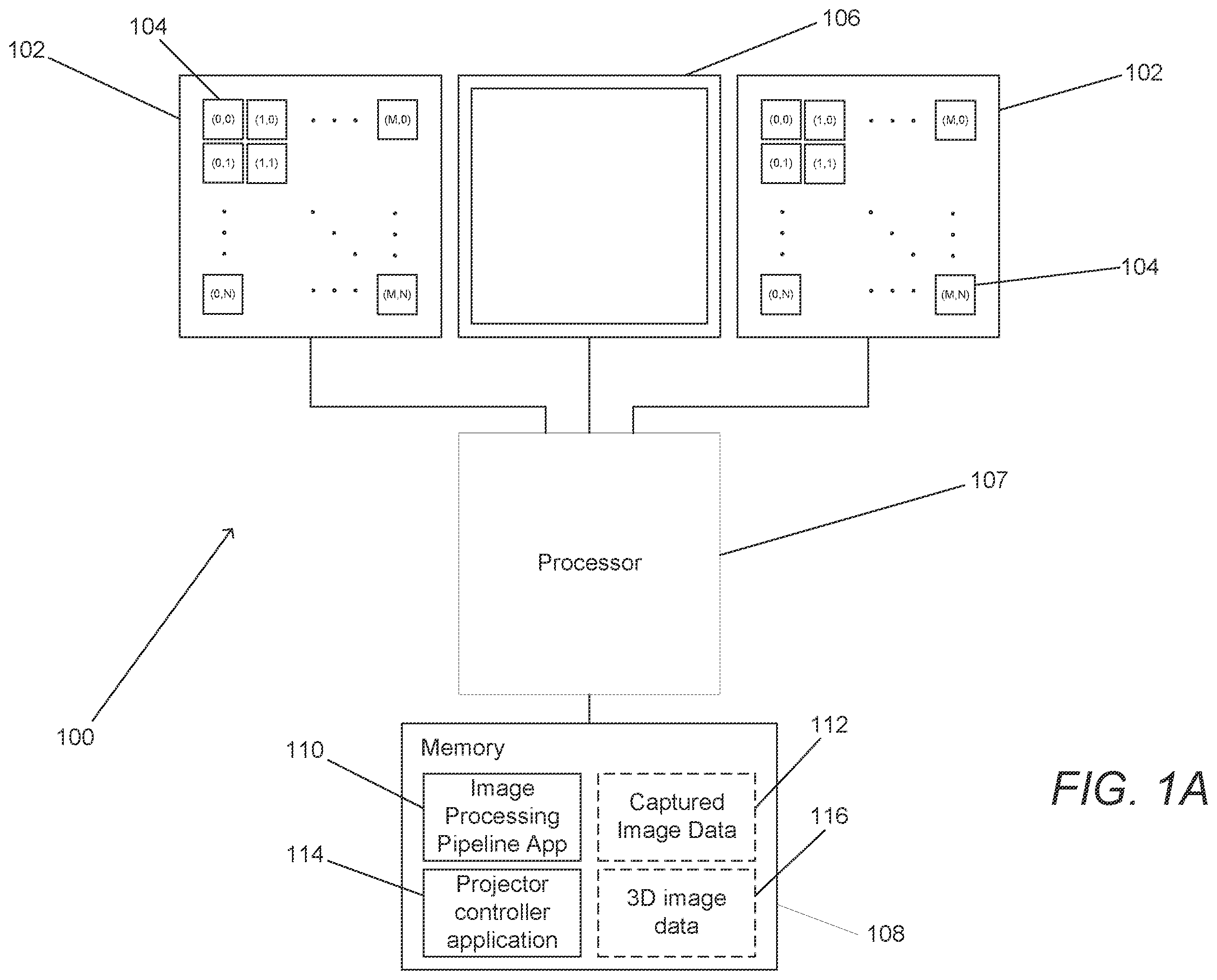 Patent US12590799 Figure 1 – Systems and methods for estimating depth from projected texture using camera arrays