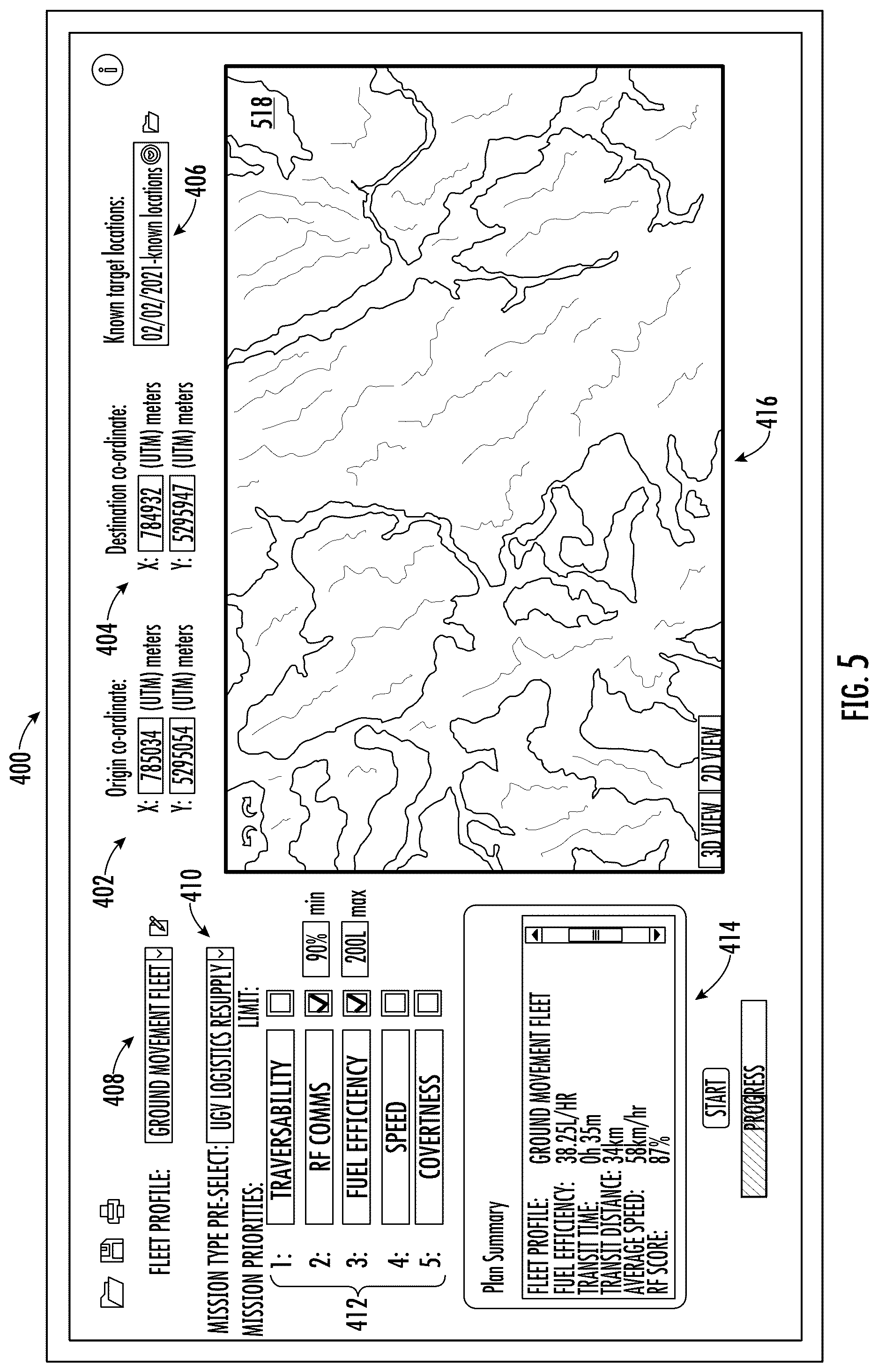 Patent US12590816 Figure 4 – Route planning for a ground vehicle through unfamiliar terrain