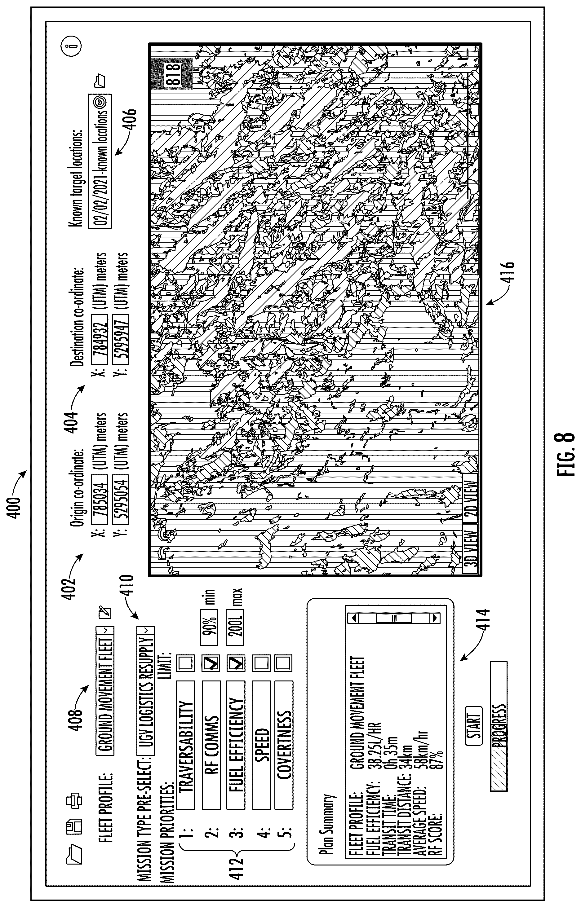 Patent US12590816 Figure 7 – Route planning for a ground vehicle through unfamiliar terrain