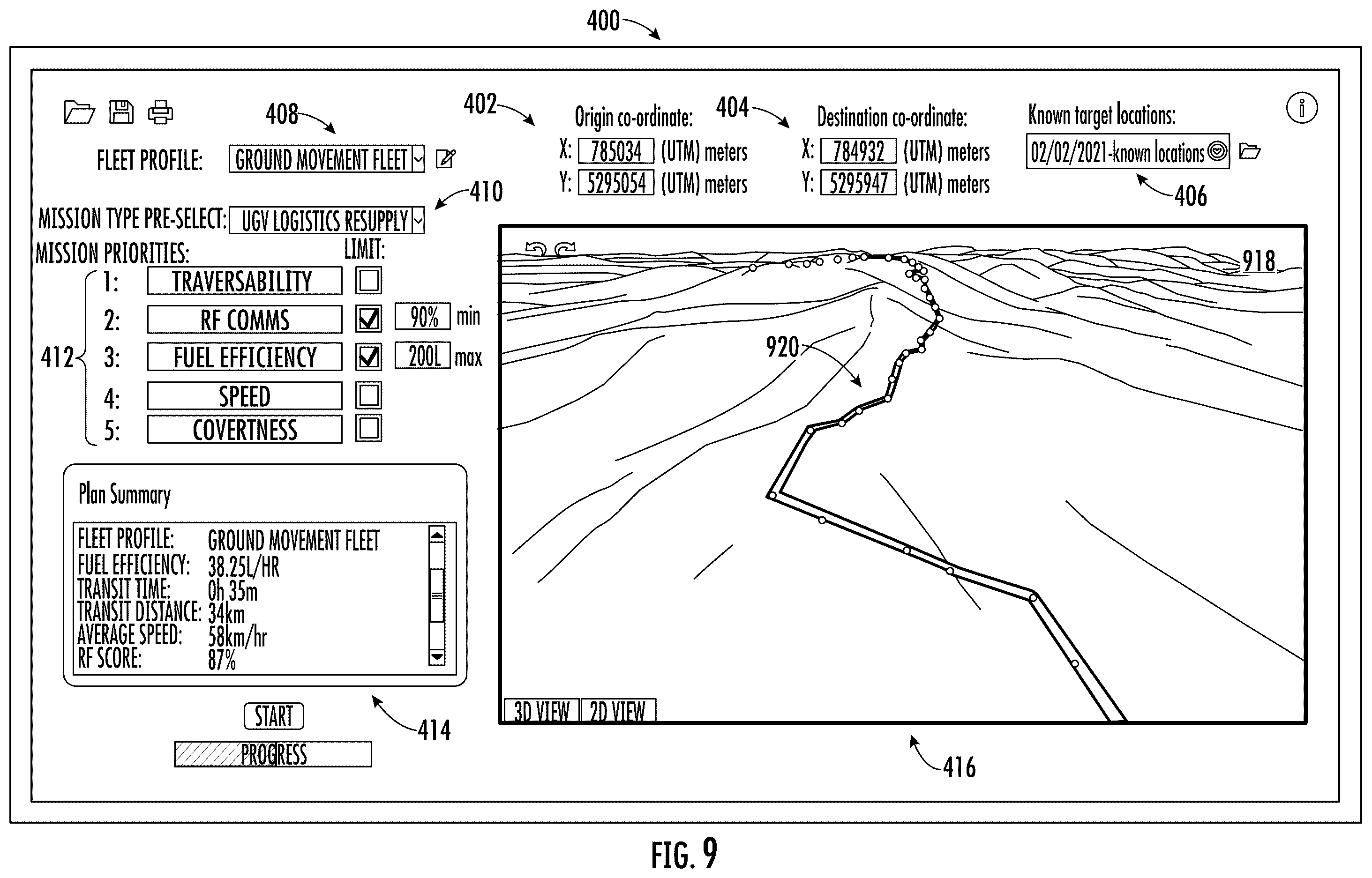 Patent US12590816 Figure 8 – Route planning for a ground vehicle through unfamiliar terrain