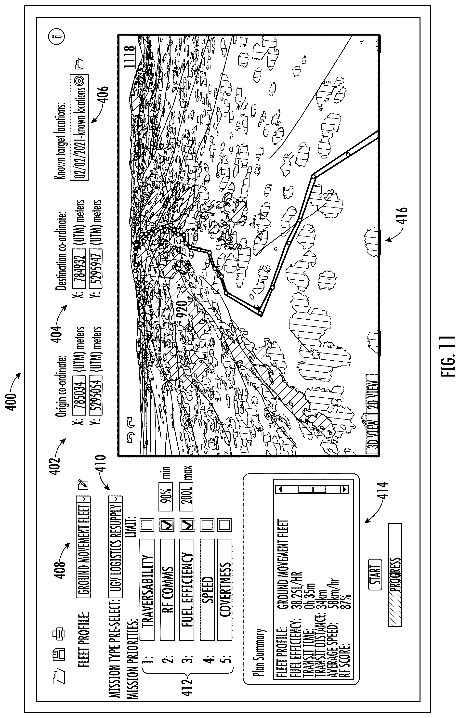 Patent US12590816 Figure 10 – Route planning for a ground vehicle through unfamiliar terrain