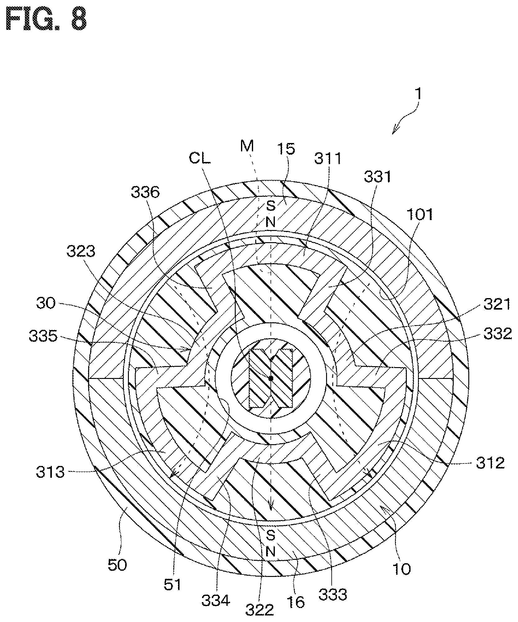 Patent US12590819 Figure 8 – Position detection device and brake pedal device