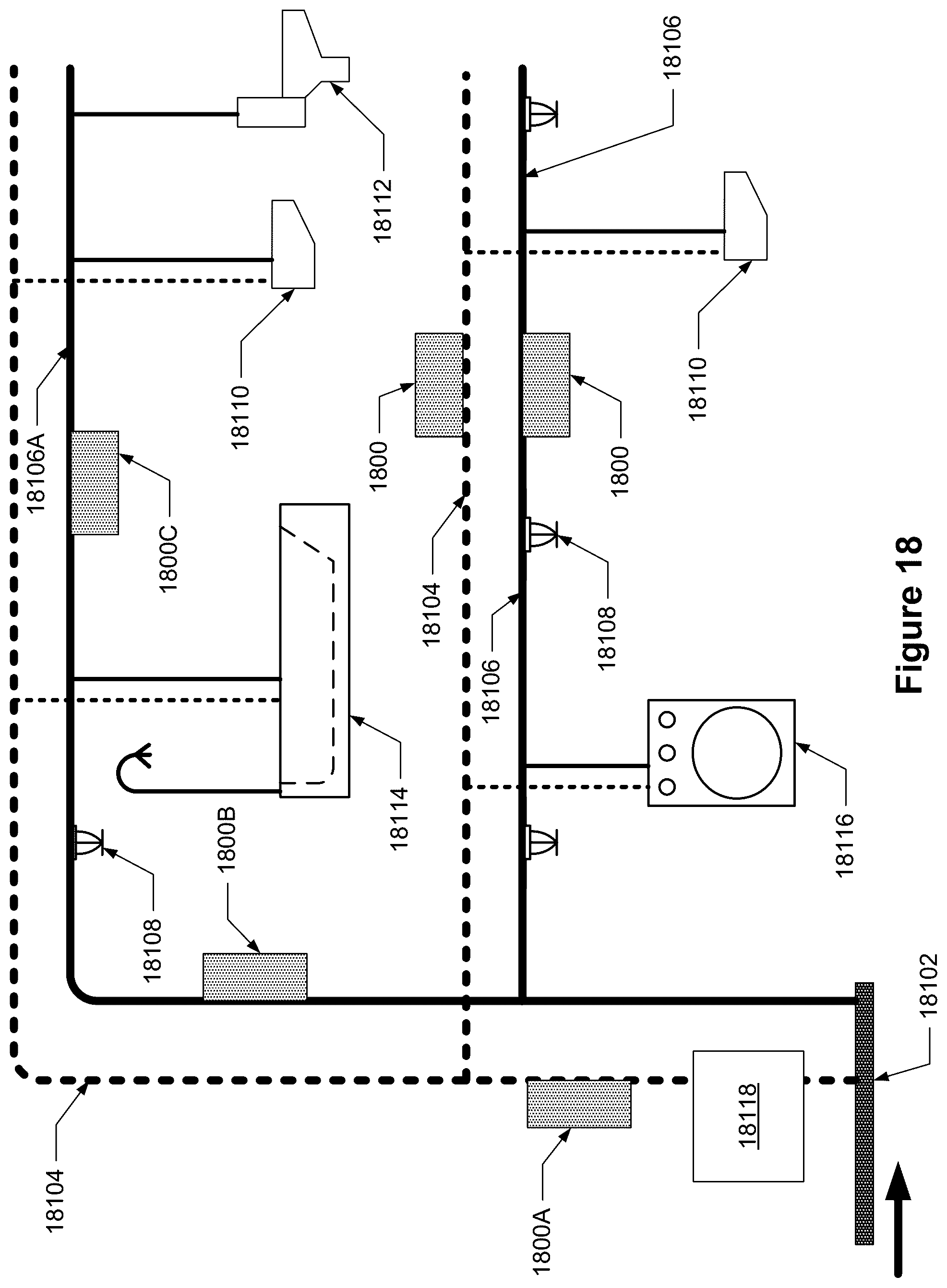 Patent US12590824 Figure 19 – Monitoring sites of a fluid delivery infrastructure