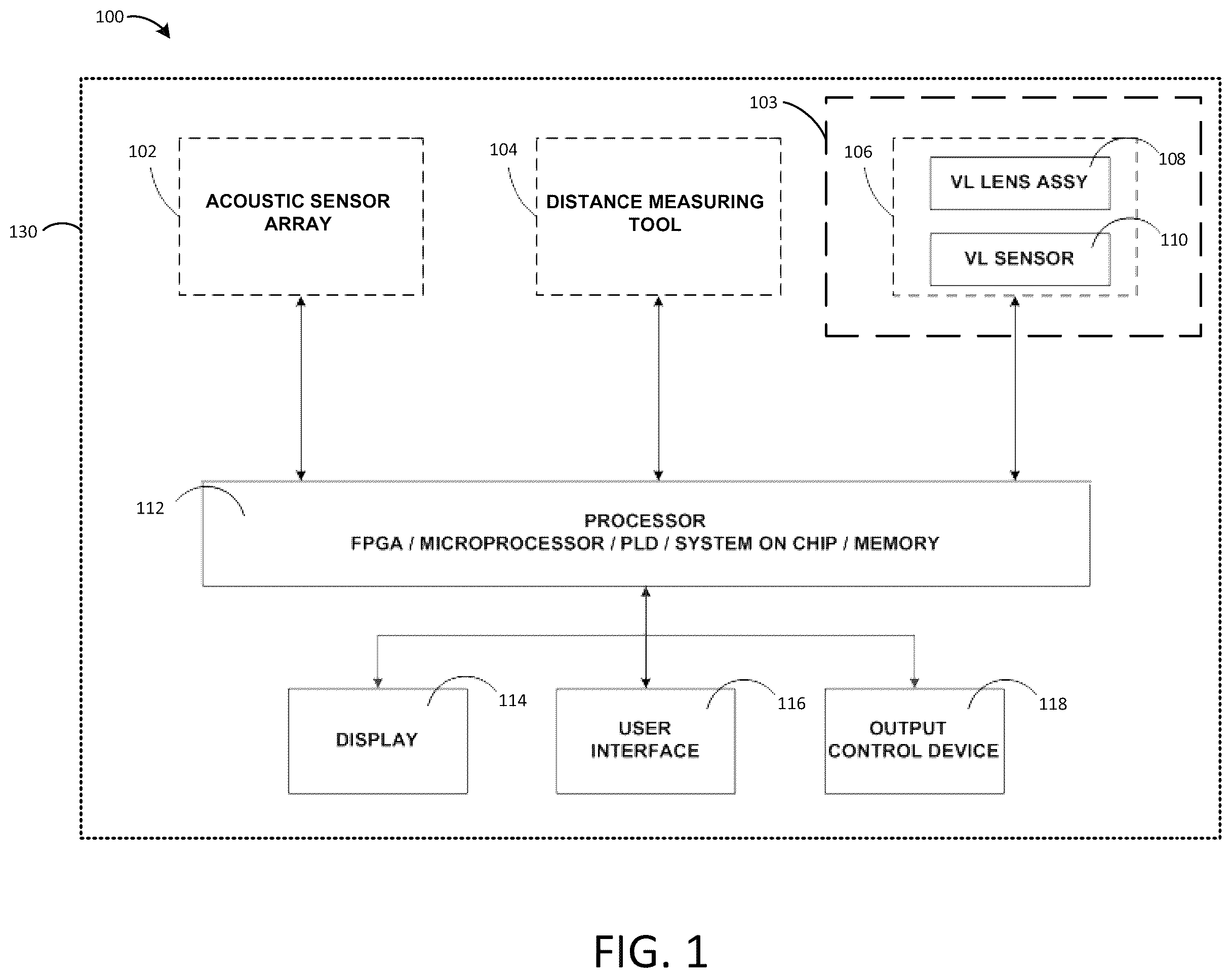 Patent US12590831 Figure 1 – Portable acoustic imaging tool with scanning and analysis capability