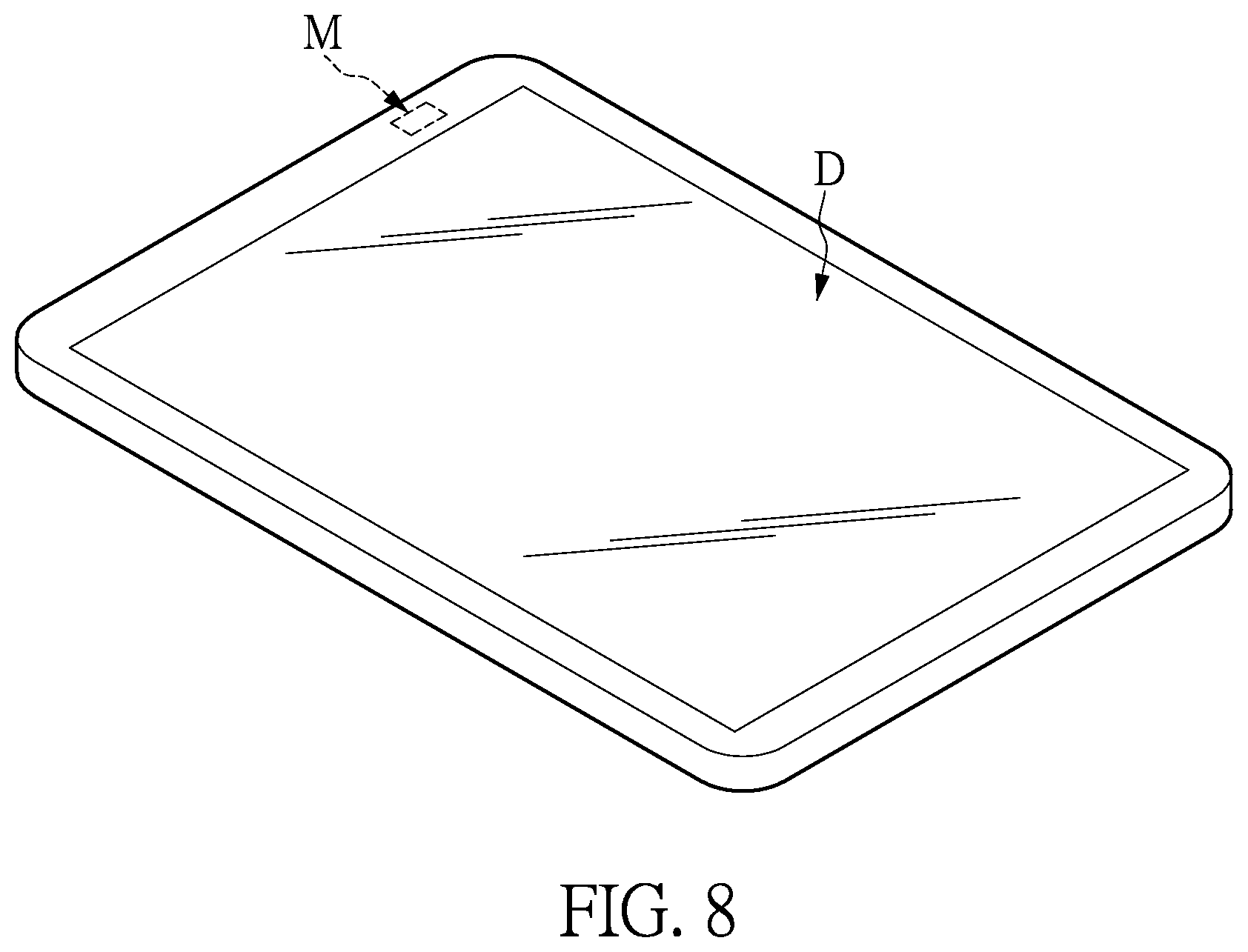 Patent US12590835 Figure 8 – Electronic device and sensor package with optical functional layer thereof