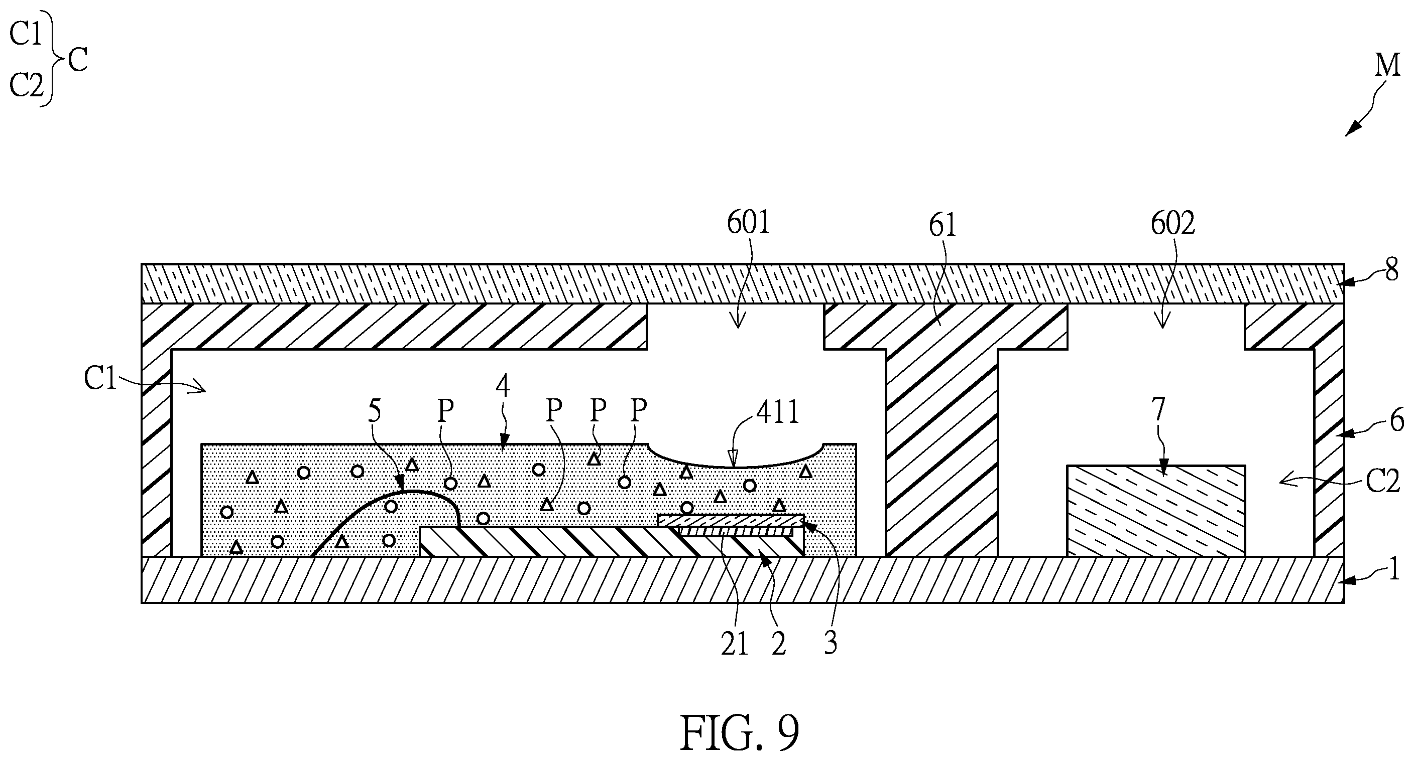Patent US12590835 Figure 9 – Electronic device and sensor package with optical functional layer thereof