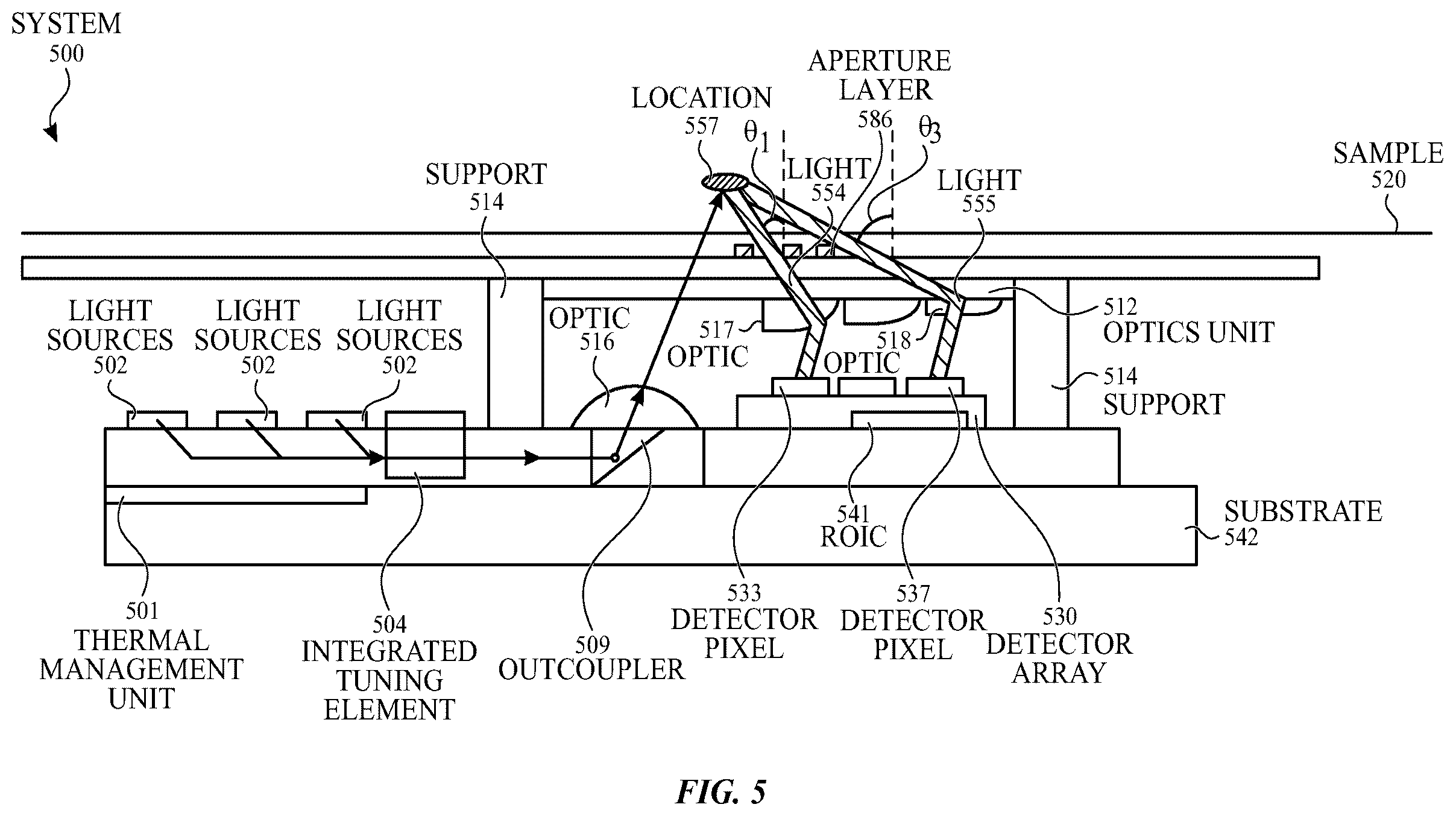 Patent US12590837 Figure 11 – Optical system for reference switching