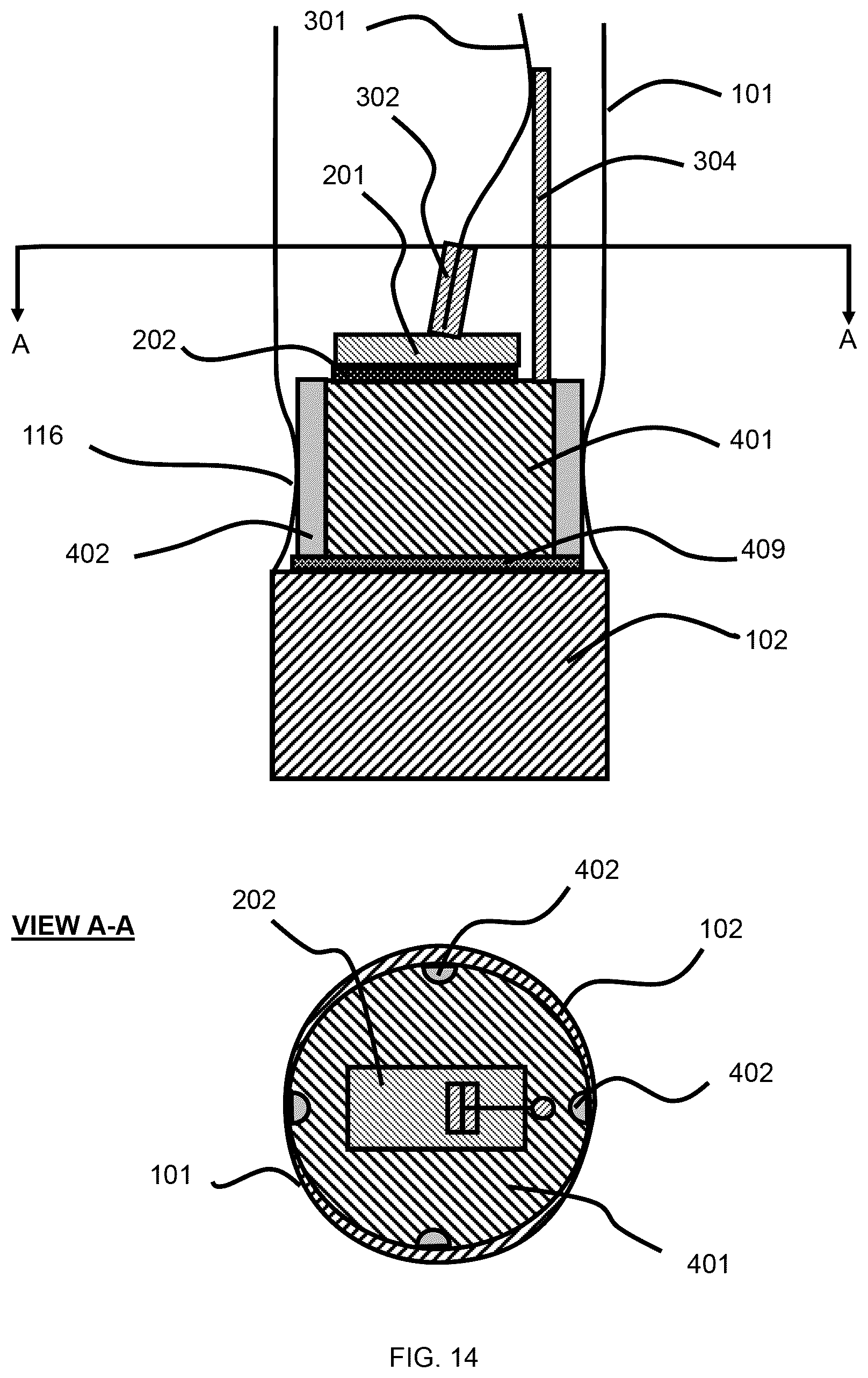 Patent US12590842 Figure 14 – Photonic thermometer module assembly and performing photonic thermometry