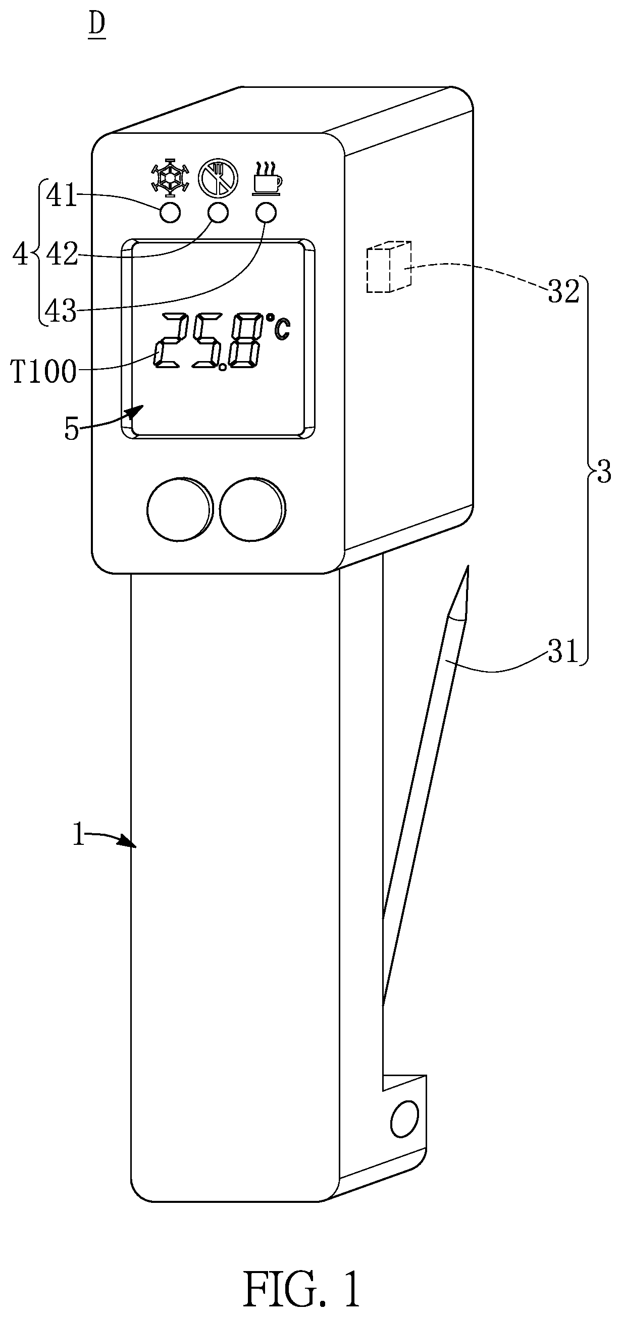 Patent US12590846 Figure 1 – Food temperature measuring device