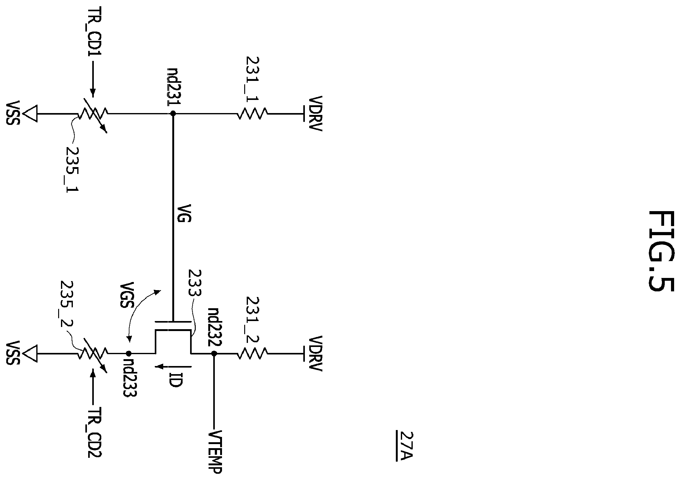 Patent US12590848 Figure 5 – Temperature sensor and electronic system for executing trimming operations