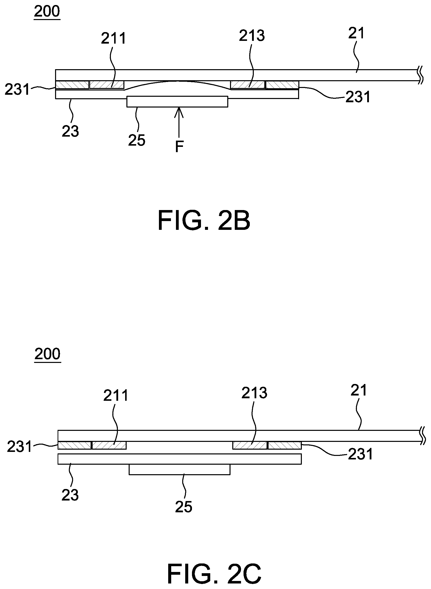 Patent US12590852 Figure 2 – Force sensor with polymer material layer
