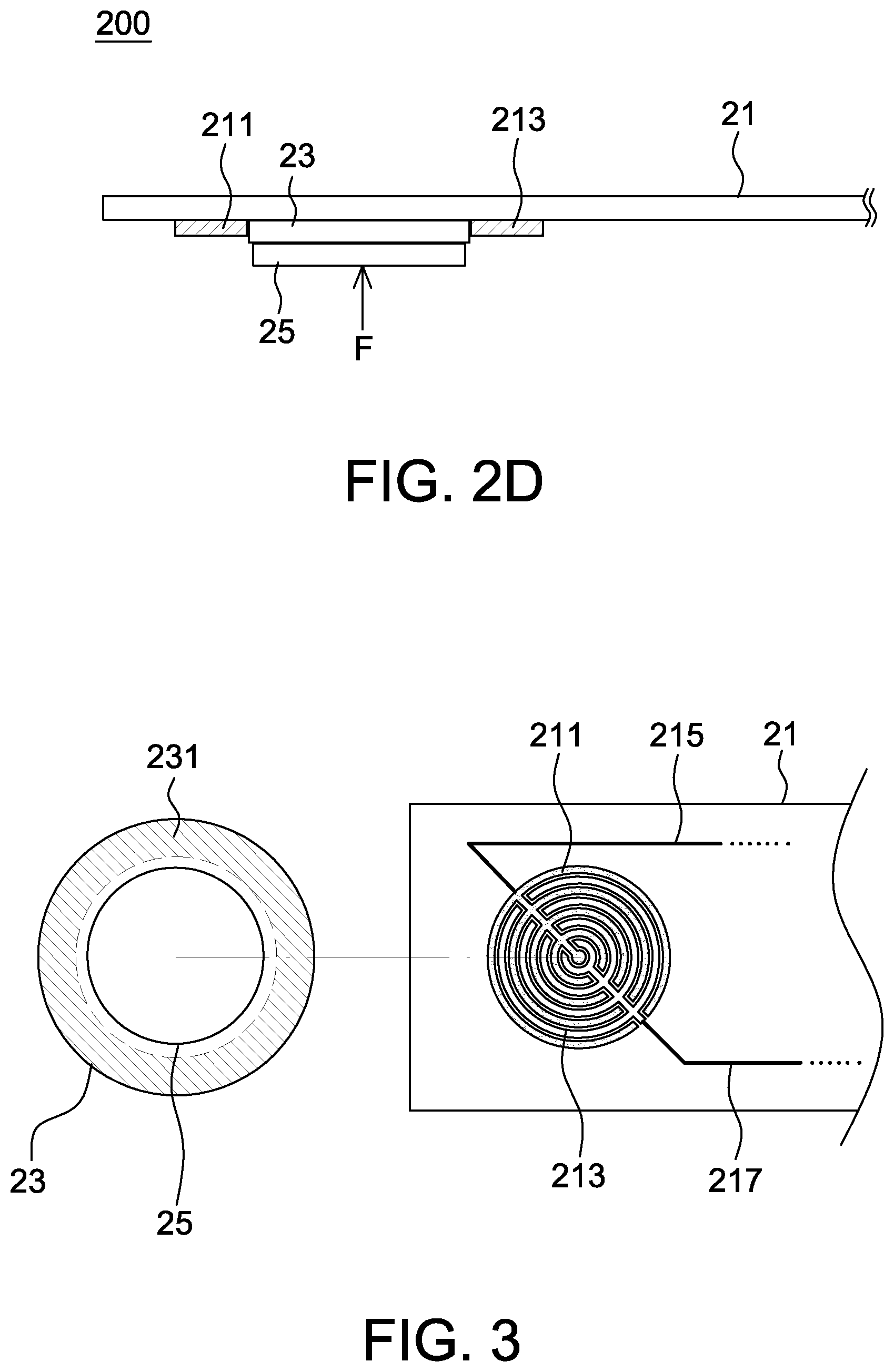 Patent US12590852 Figure 3 – Force sensor with polymer material layer