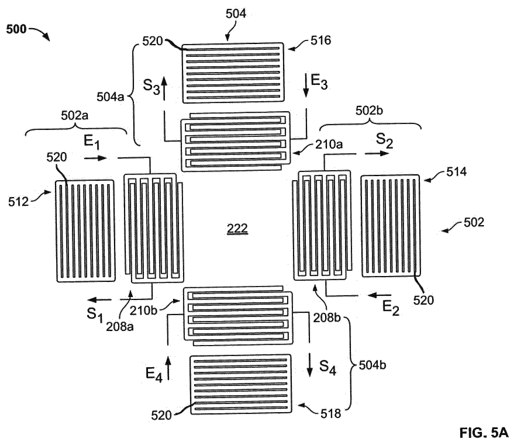 Patent US12590854 Figure 9 – Resonator device for measuring stress including at least two resonators each having a transducer between reflecting structures with a shared cavity