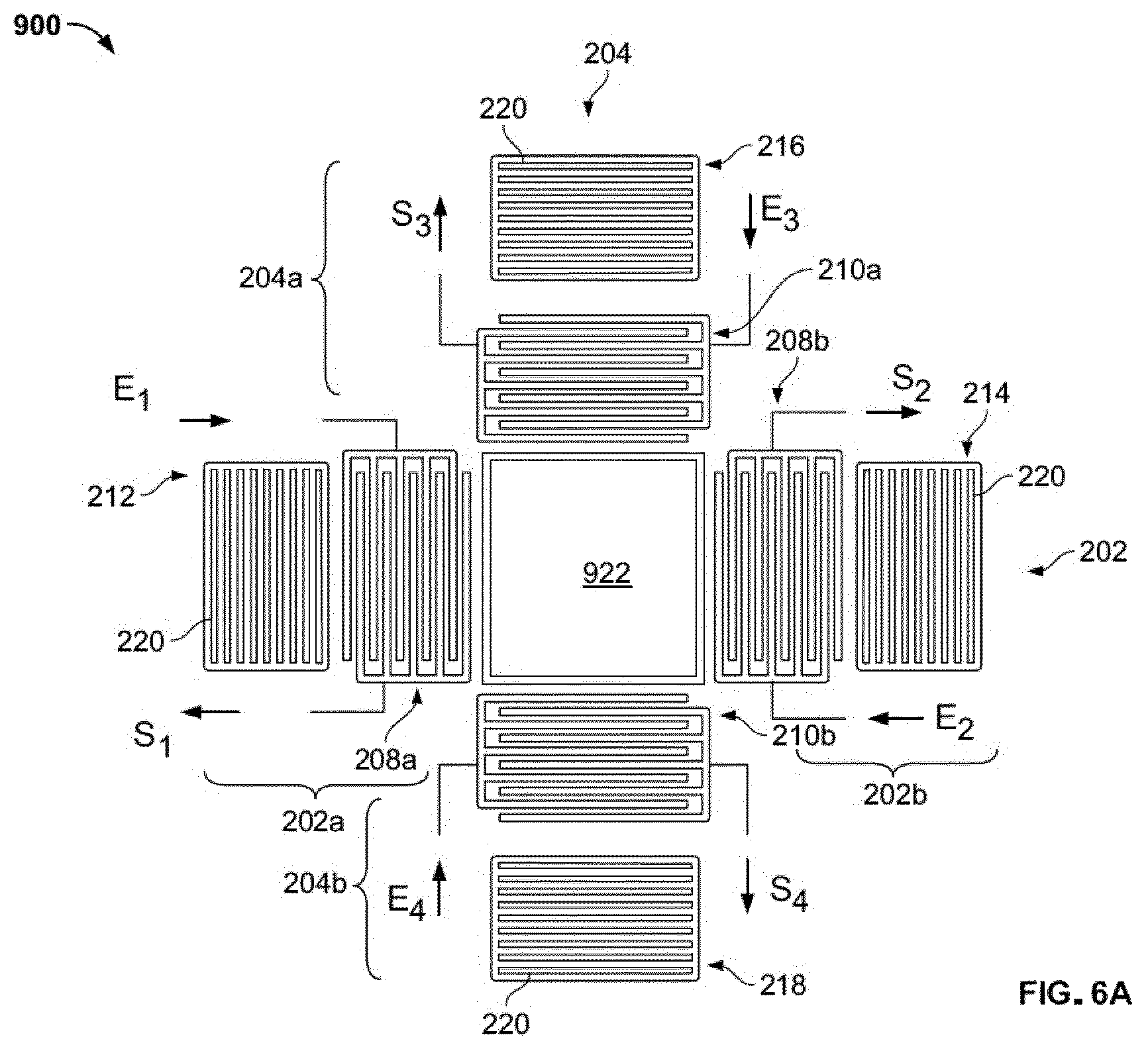 Patent US12590854 Figure 13 – Resonator device for measuring stress including at least two resonators each having a transducer between reflecting structures with a shared cavity
