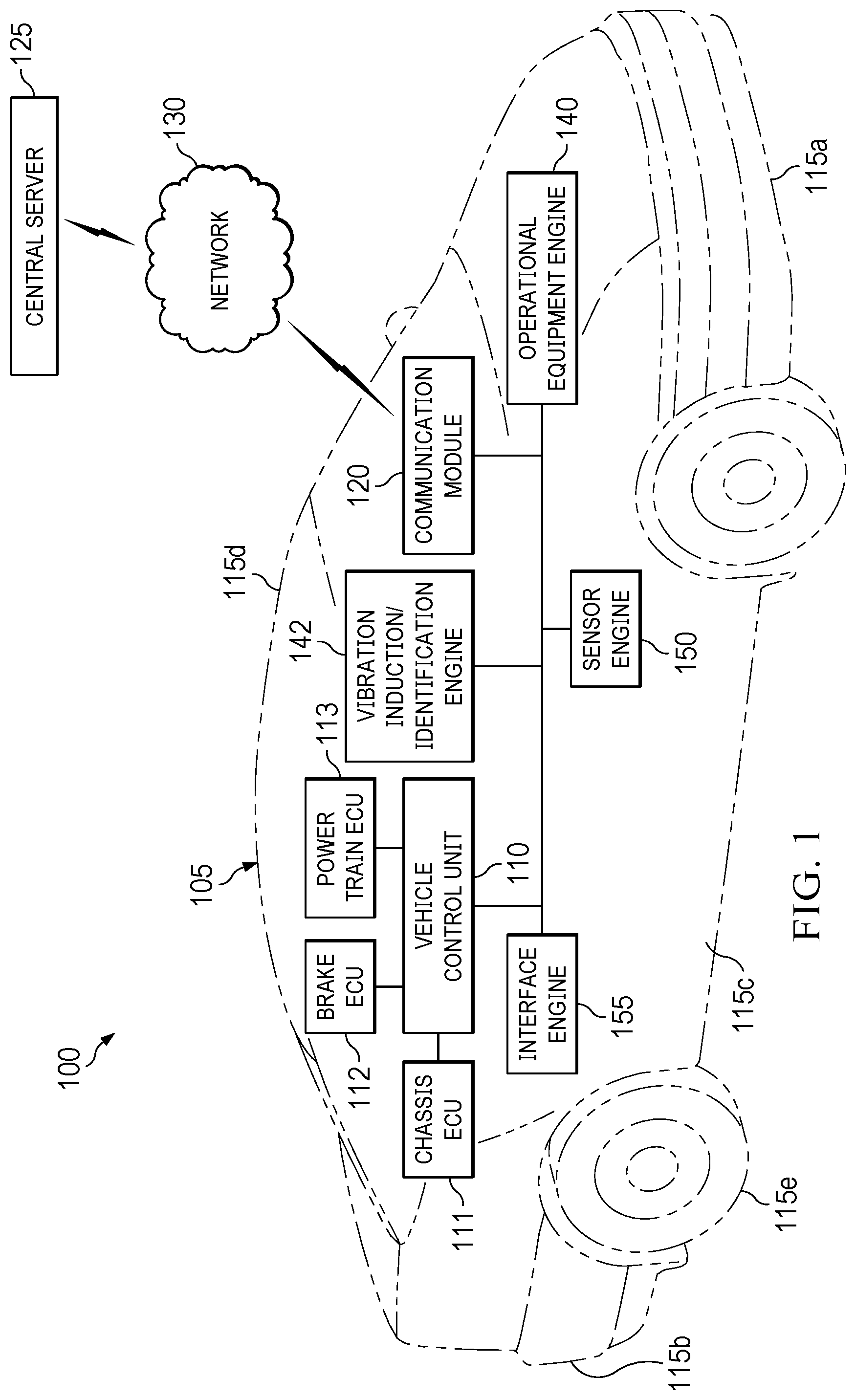 Patent US12590862 Figure 1 – Devices, systems, and methods for inducing automotive body vibration