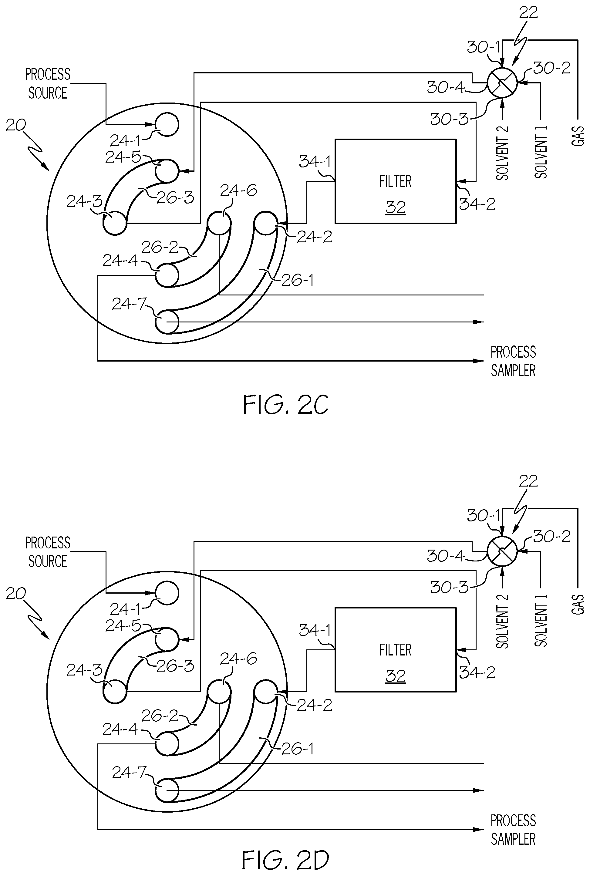 Patent US12590870 Figure 3 – Fluidic network for aseptic sampling