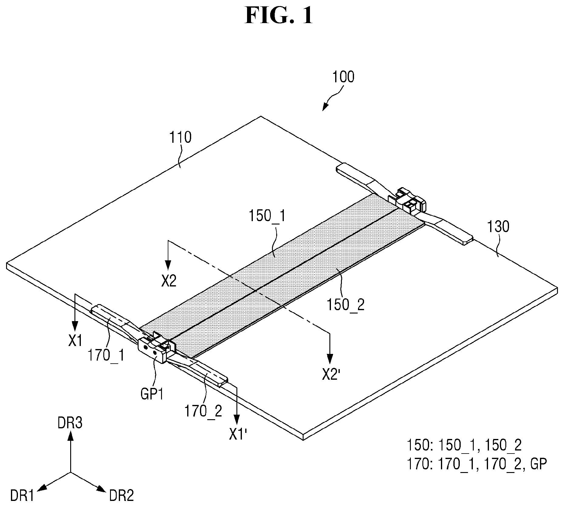 Patent US12590872 Figure 1 – Jig for testing flexible panel and display device including the same