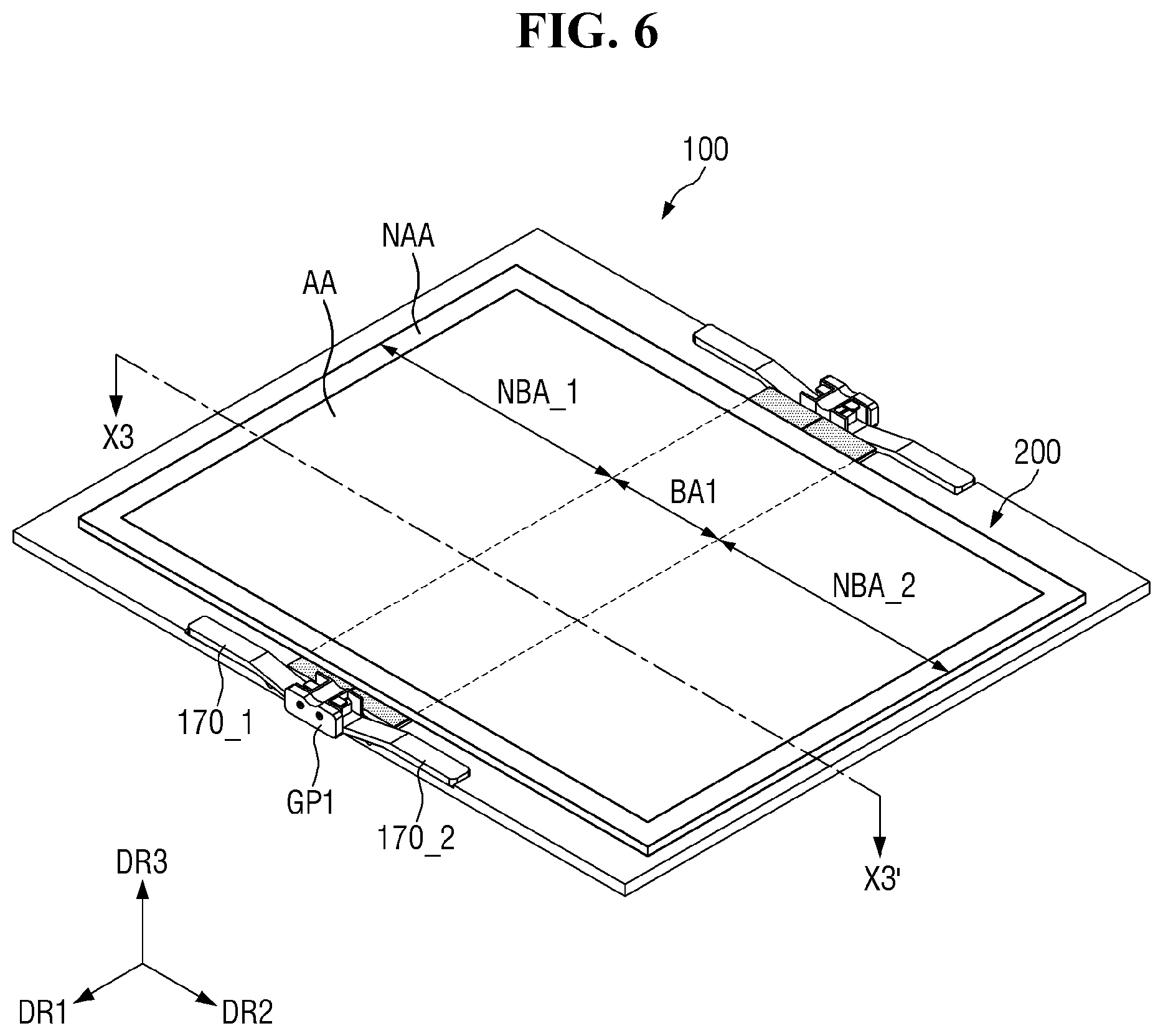 Patent US12590872 Figure 6 – Jig for testing flexible panel and display device including the same