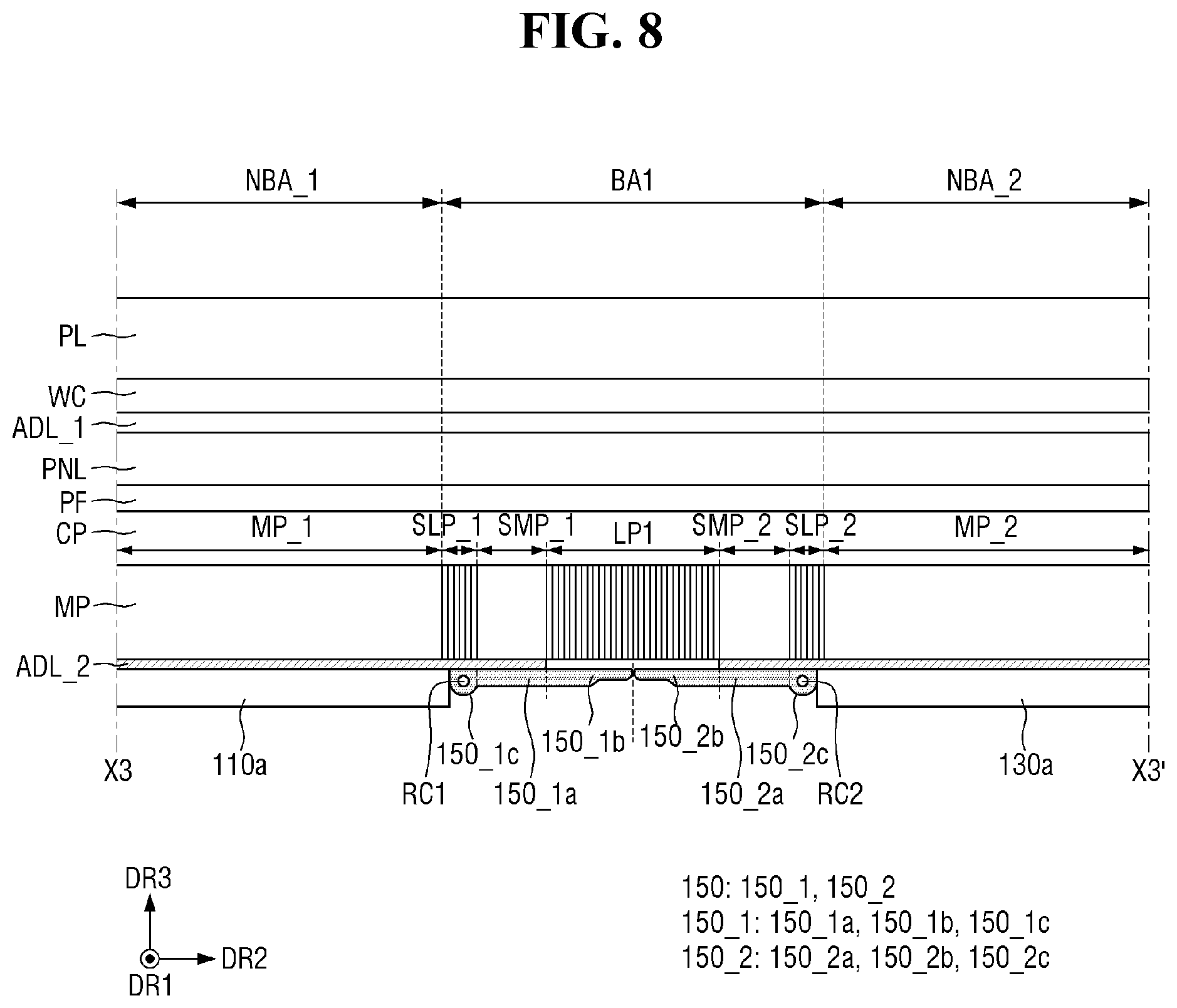 Patent US12590872 Figure 8 – Jig for testing flexible panel and display device including the same