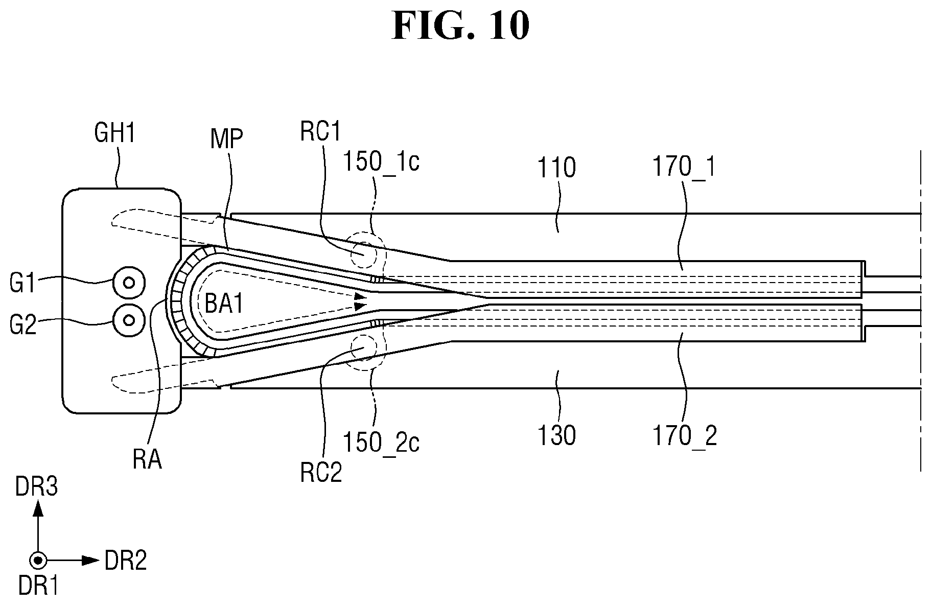 Patent US12590872 Figure 10 – Jig for testing flexible panel and display device including the same