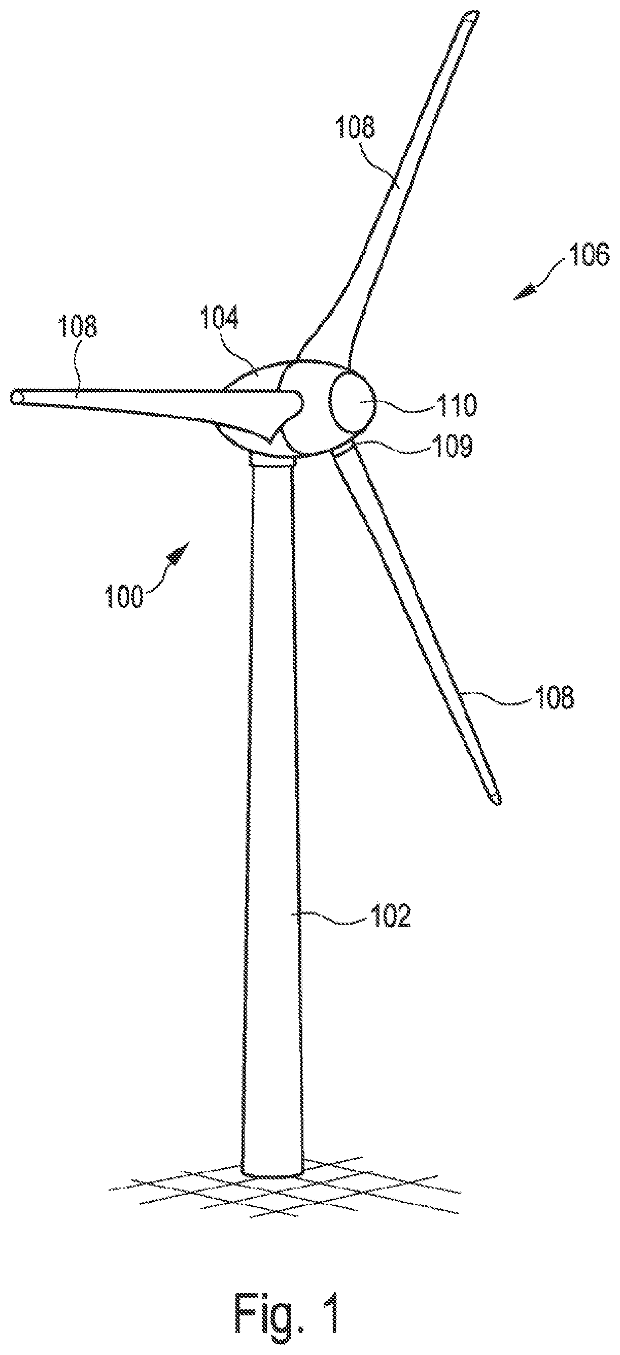 Patent US12590873 Figure 1 – Method and testing device for simultaneously testing two rotor blades and/or two rotor blade segments for a wind power installation