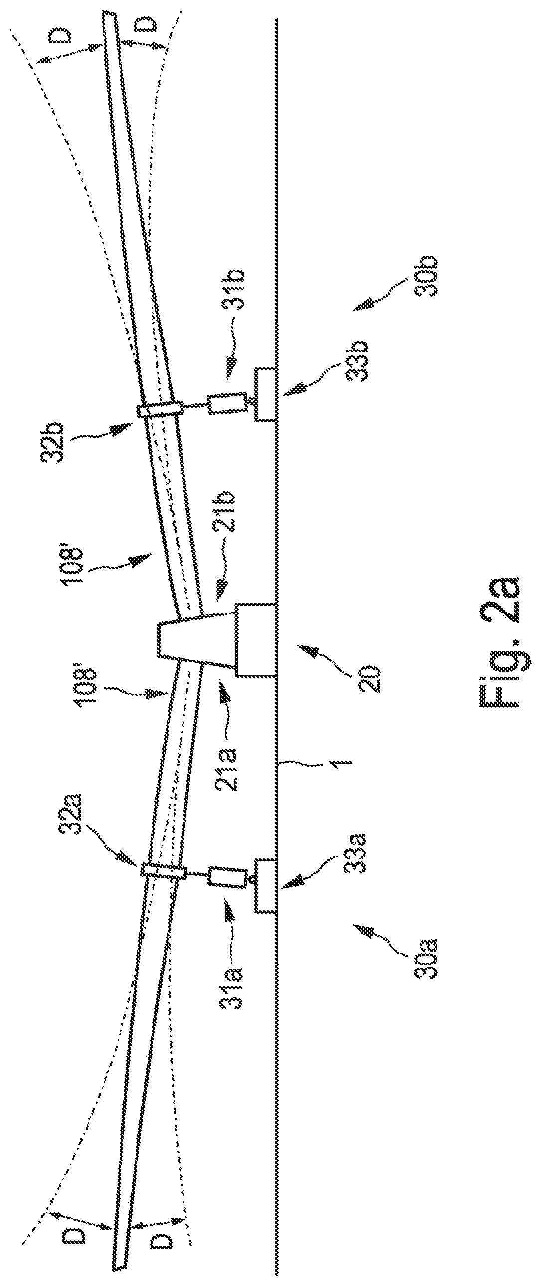 Patent US12590873 Figure 2 – Method and testing device for simultaneously testing two rotor blades and/or two rotor blade segments for a wind power installation