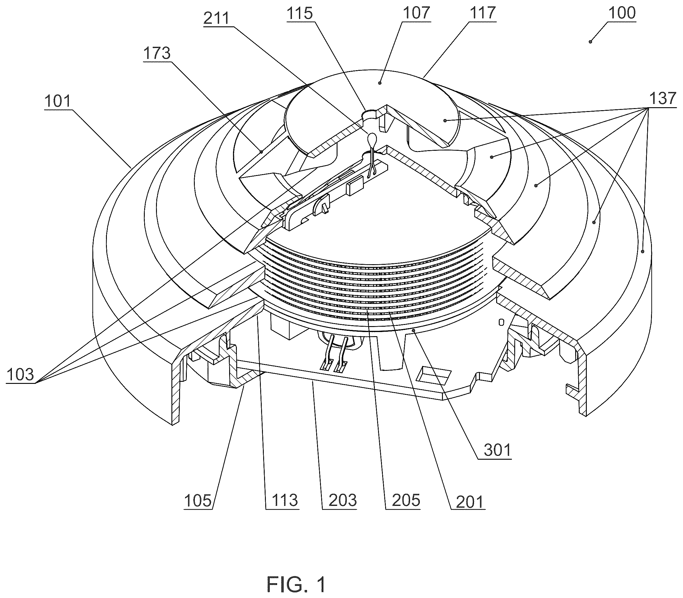Patent US12590893 Figure 1 – Forward and back scattering smoke detector and method of use