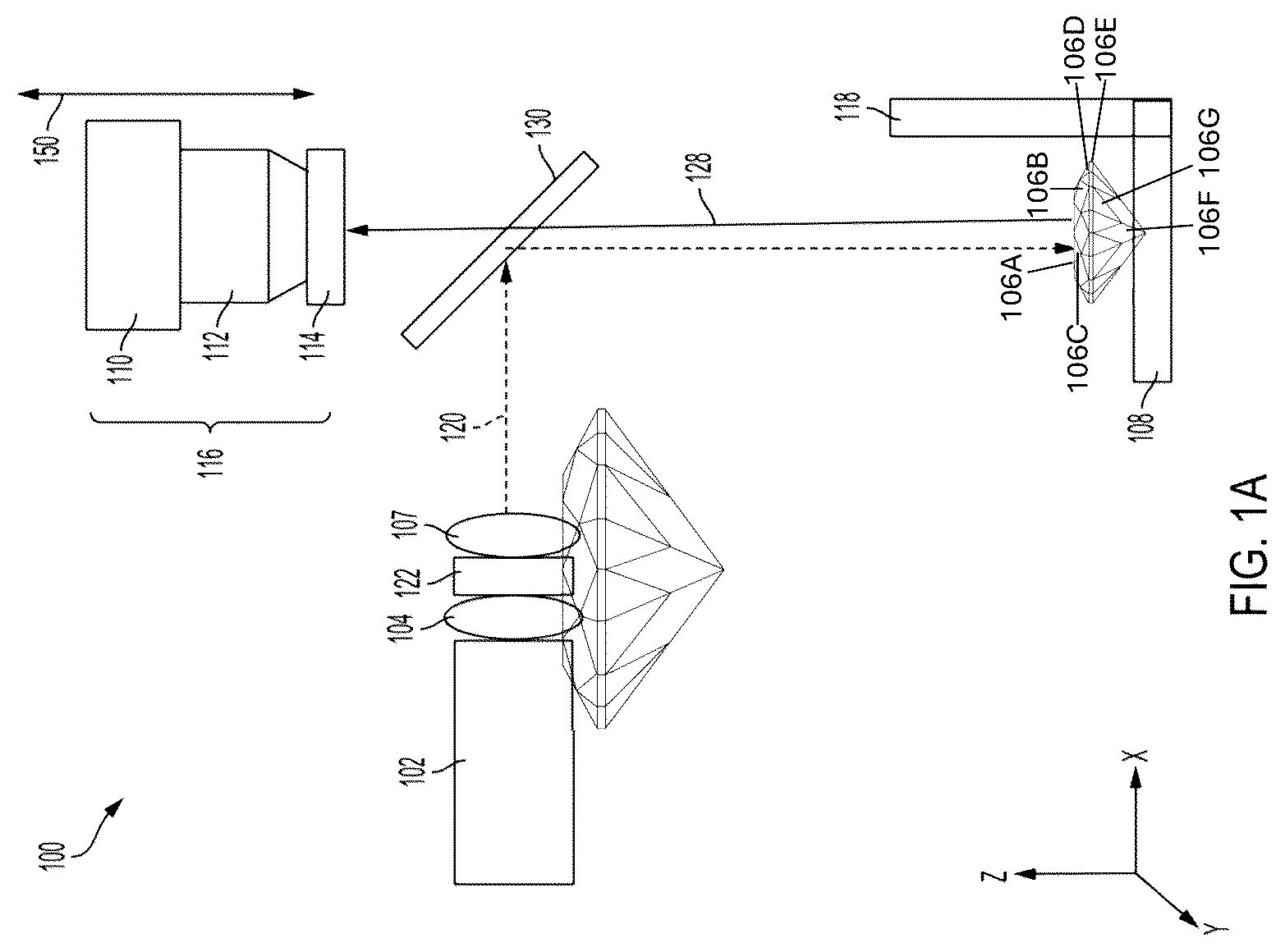Patent US12590902 Figure 1 – High clarity gemstone facet and internal imaging analysis