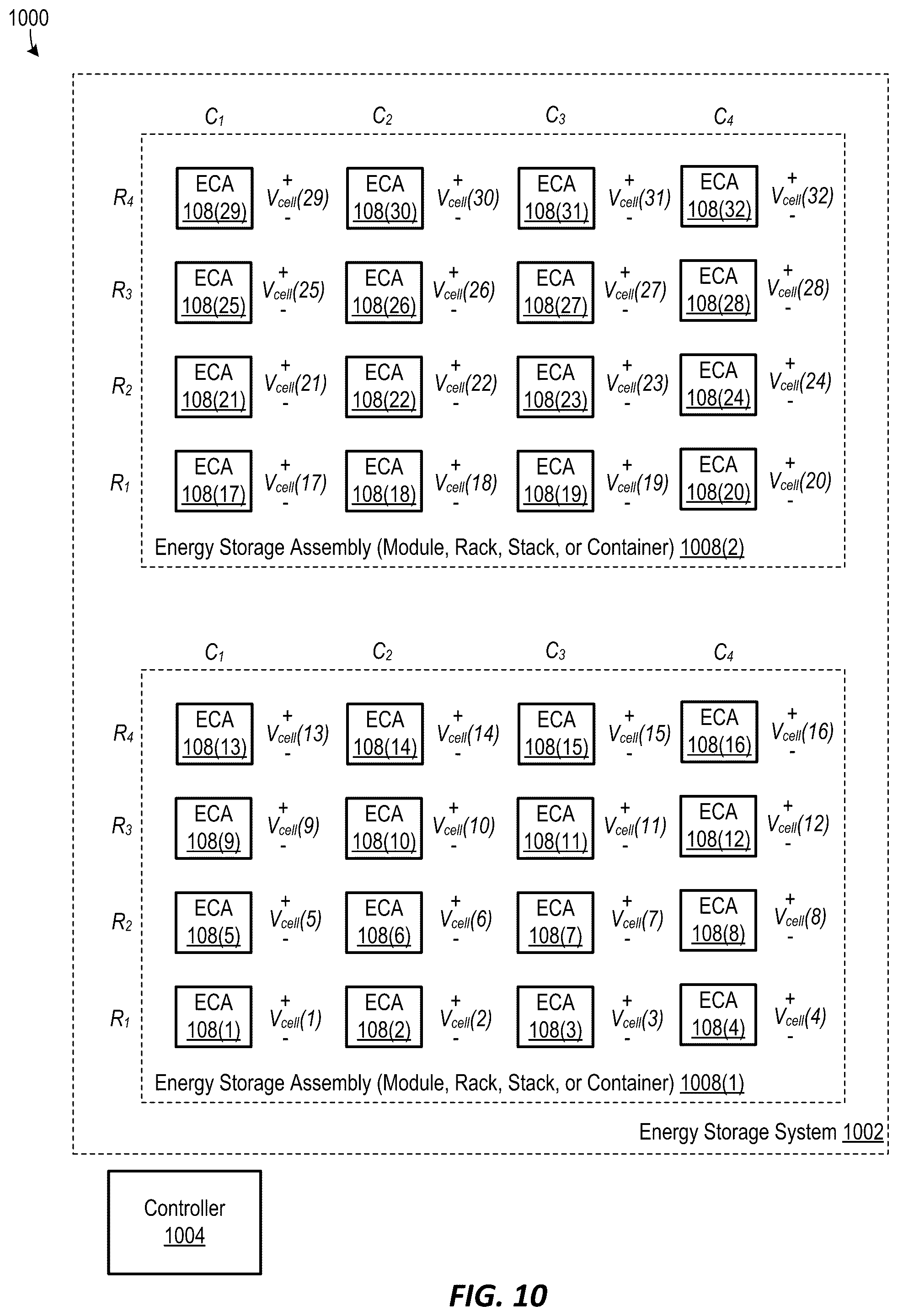 Patent US12590915 Figure 8 – Systems and methods for determining thermal characteristics of electrochemical cells in an energy storage system